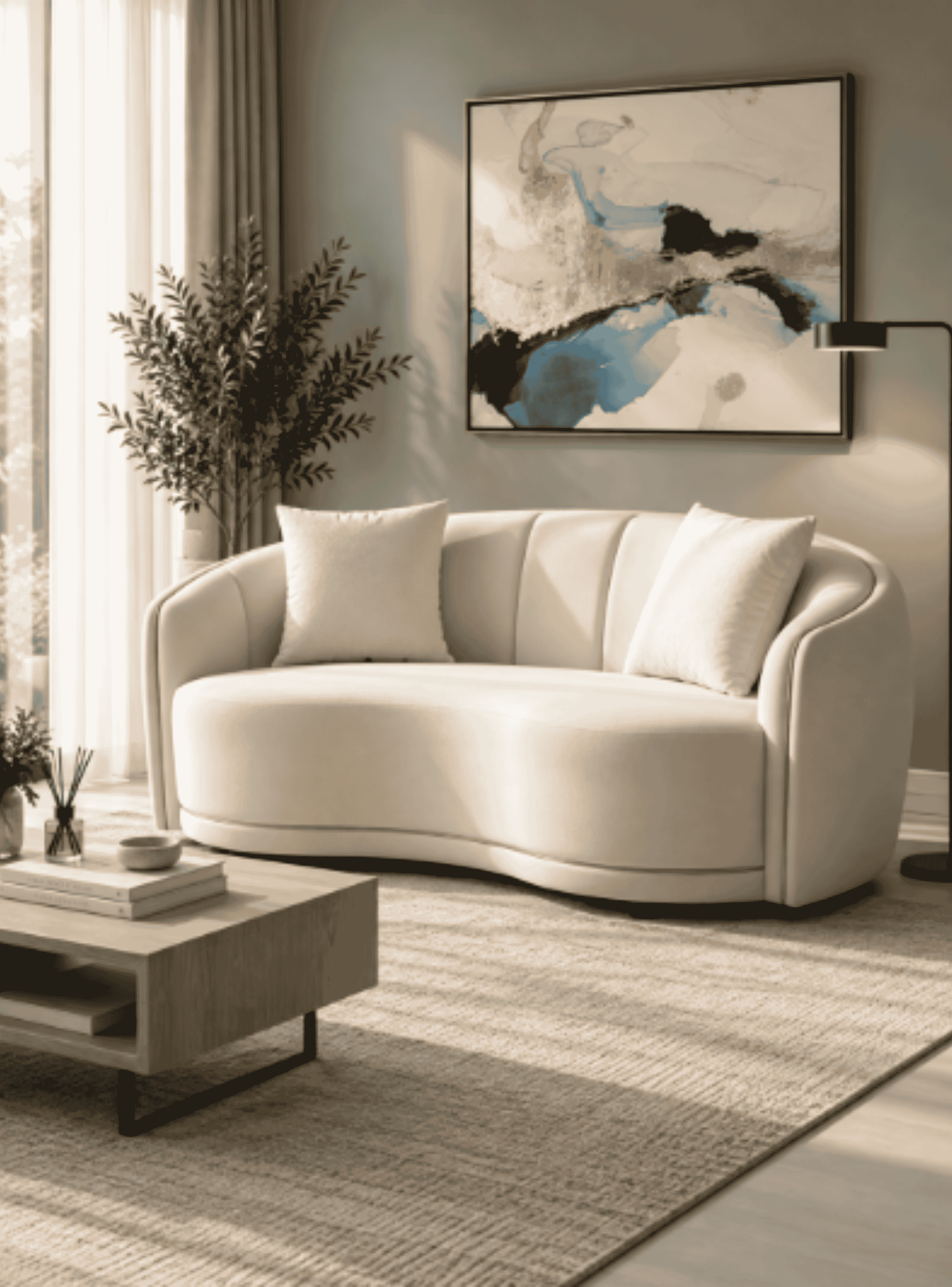 Sofá Moderno Elegante Isidora 2 Cuerpos Curvo AG338L-0