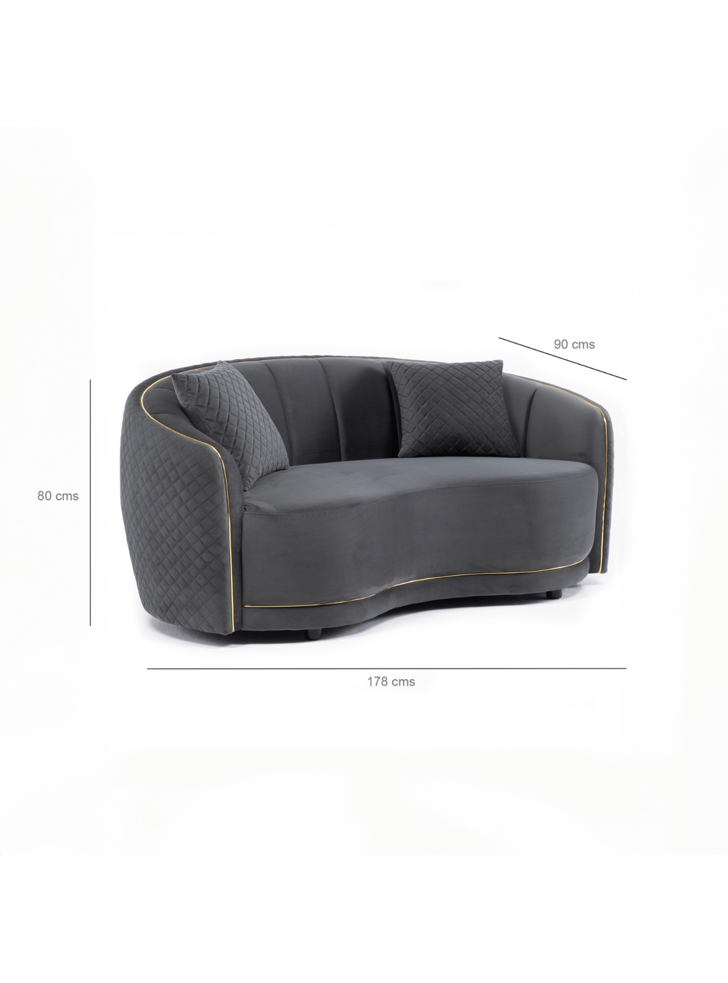 Sofá Moderno Elegante Isidora 2 Cuerpos Curvo AG338L-1