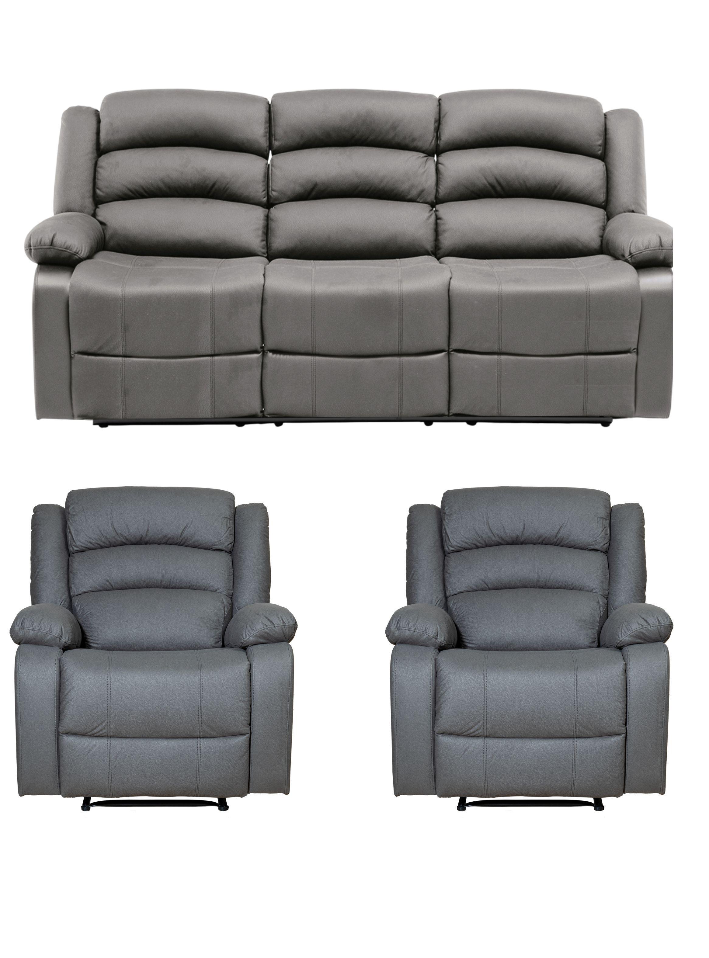Living Reclinable 3 Cuerpos + 2 Bergers New Praga Set8041FF-0