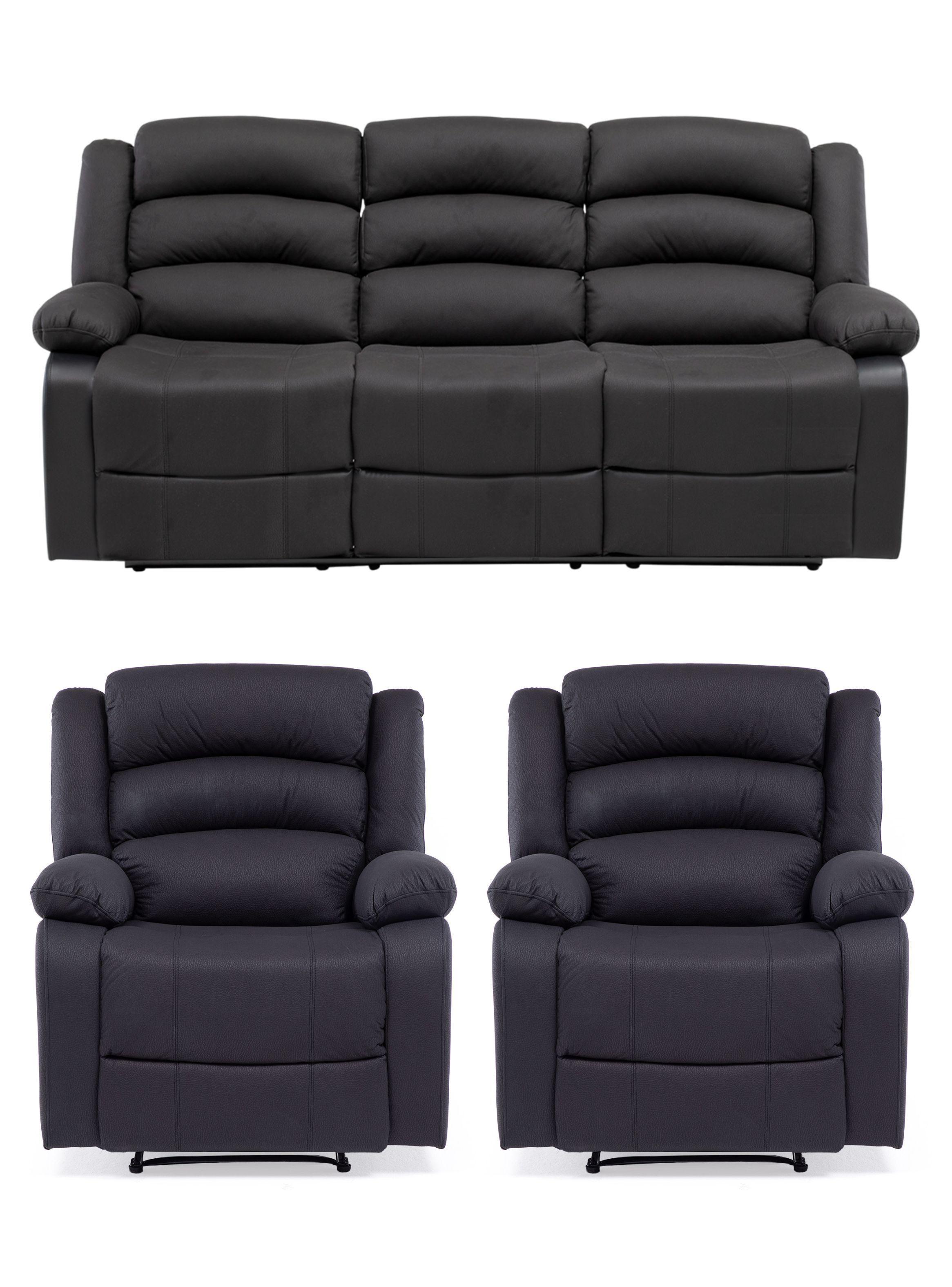 Living Reclinable 3 Cuerpos + 2 Bergers New Praga Set8041FF-1