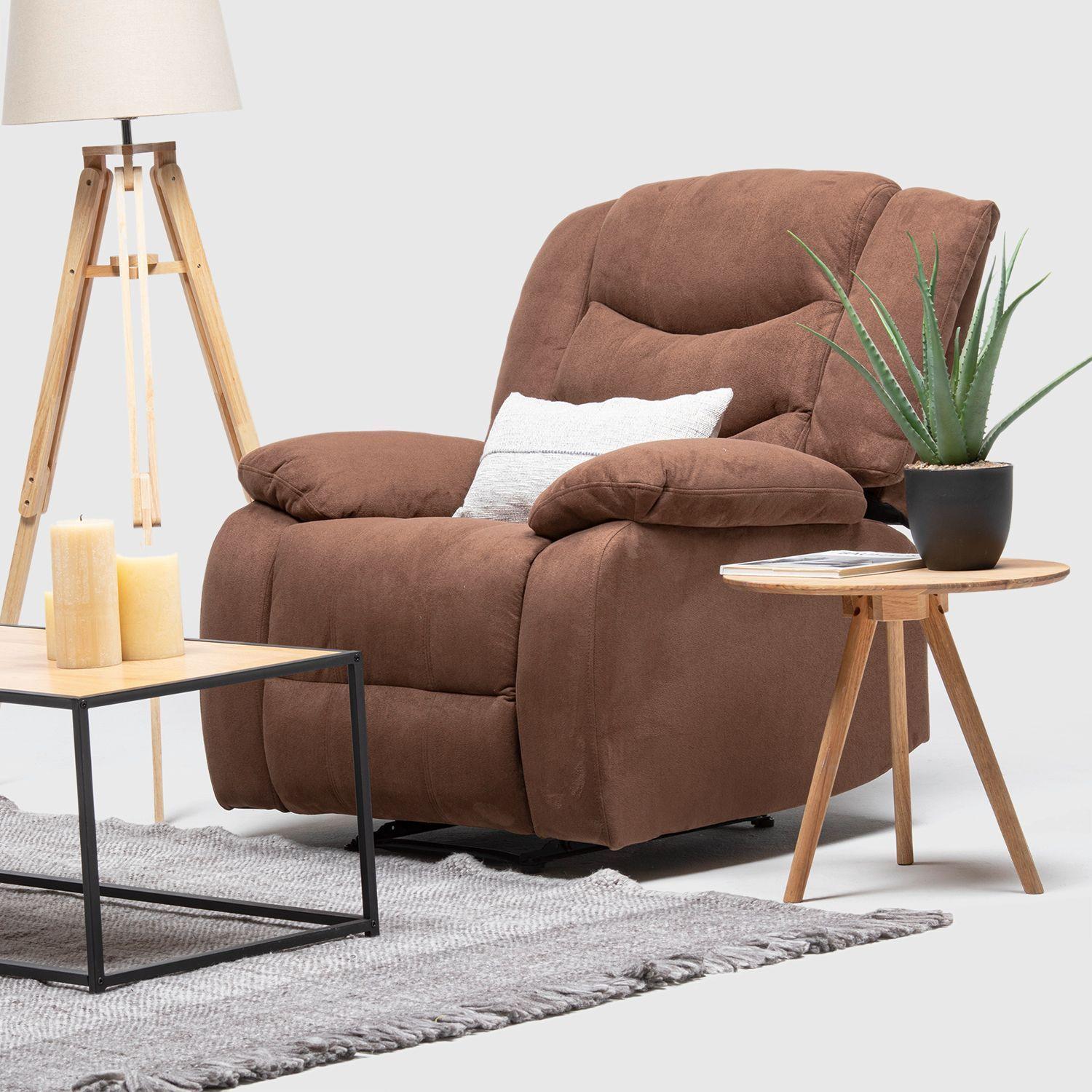 Living Reclinable Sofá 3 Cuerpos + Sofá 2 Cuerpos + Berger Café Norman SET2011LFBR-2