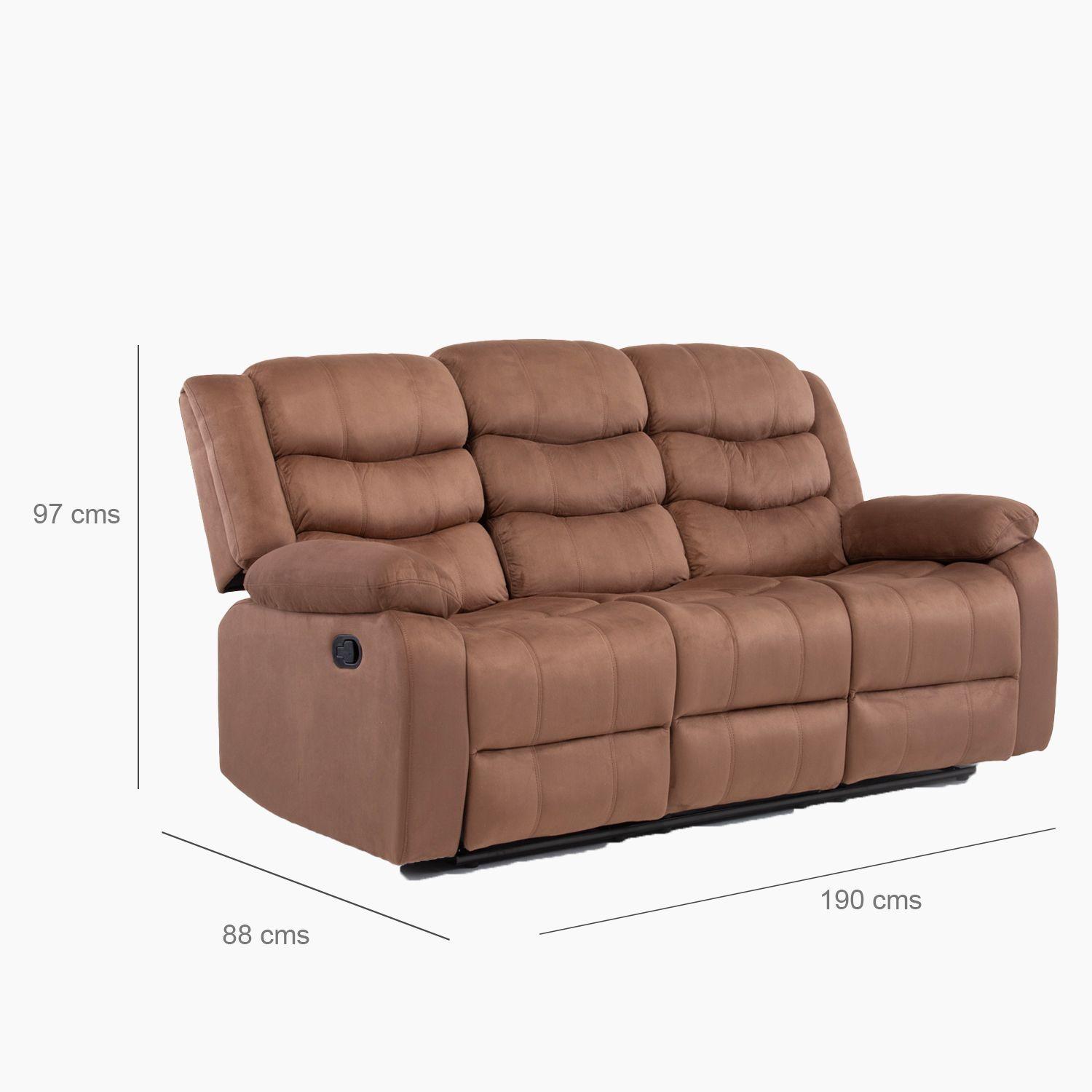 Living Reclinable Sofá 3 Cuerpos + Sofá 2 Cuerpos + Berger Norman SET2011L-5