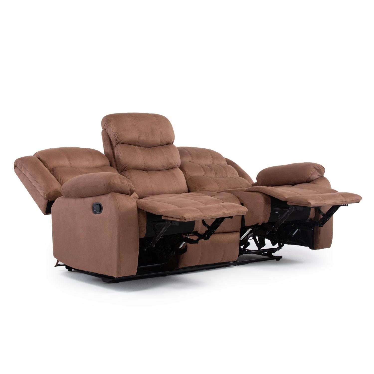 Living Reclinable Sofá 3 Cuerpos + Sofá 2 Cuerpos + Berger Norman SET2011L-4