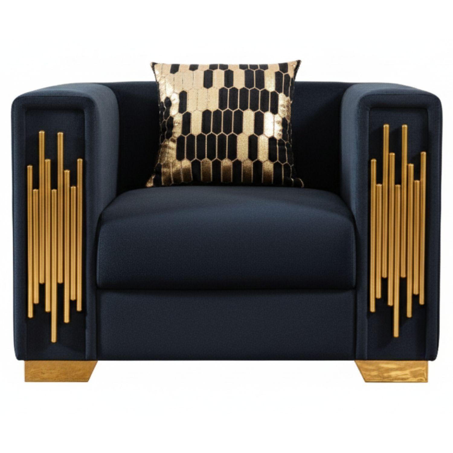 Sillón Elegante 1 Cuerpo Moderno Negro Spencer SF2003CH-5