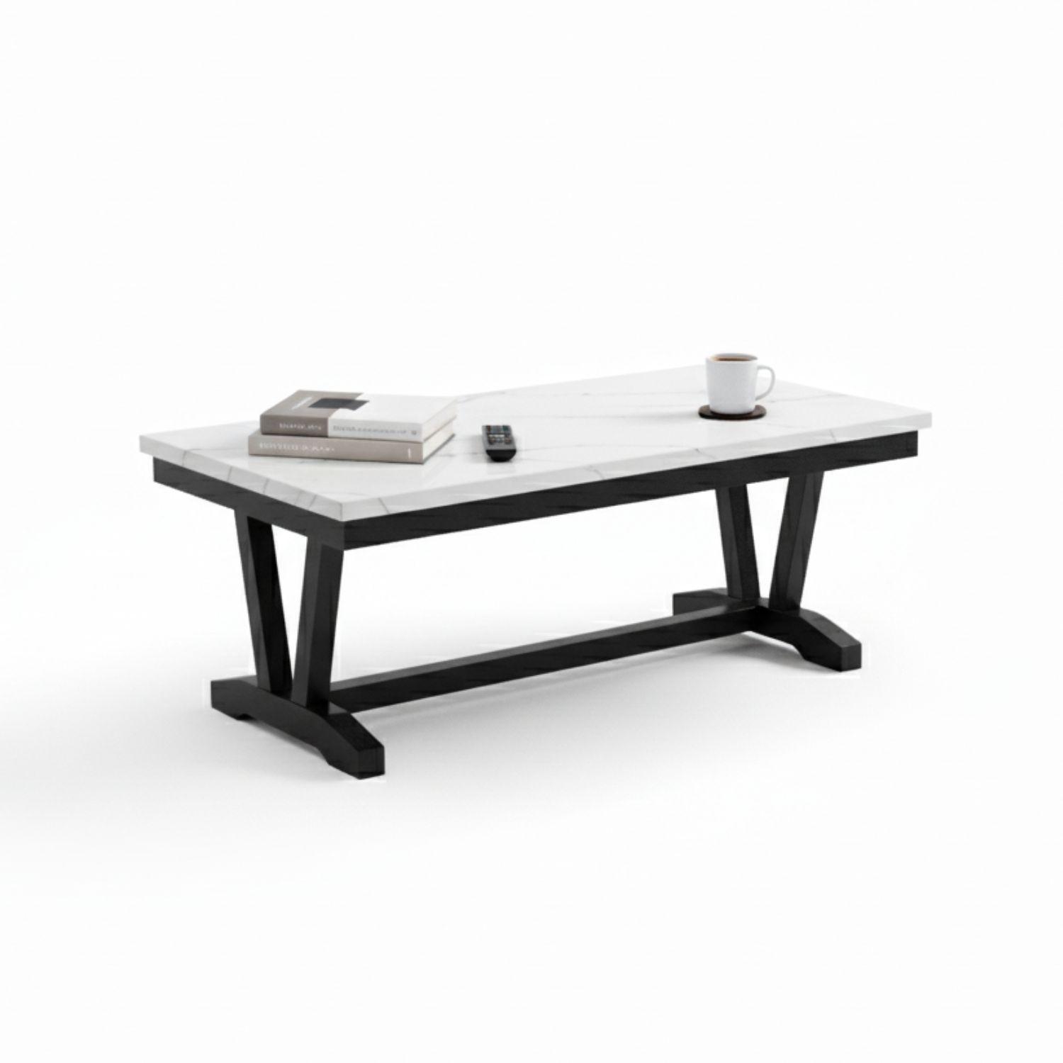 Juego de Comedor 6 Sillas Rodeus + Mesa de Centro + Mesa Lateral Mármol Blanco-4