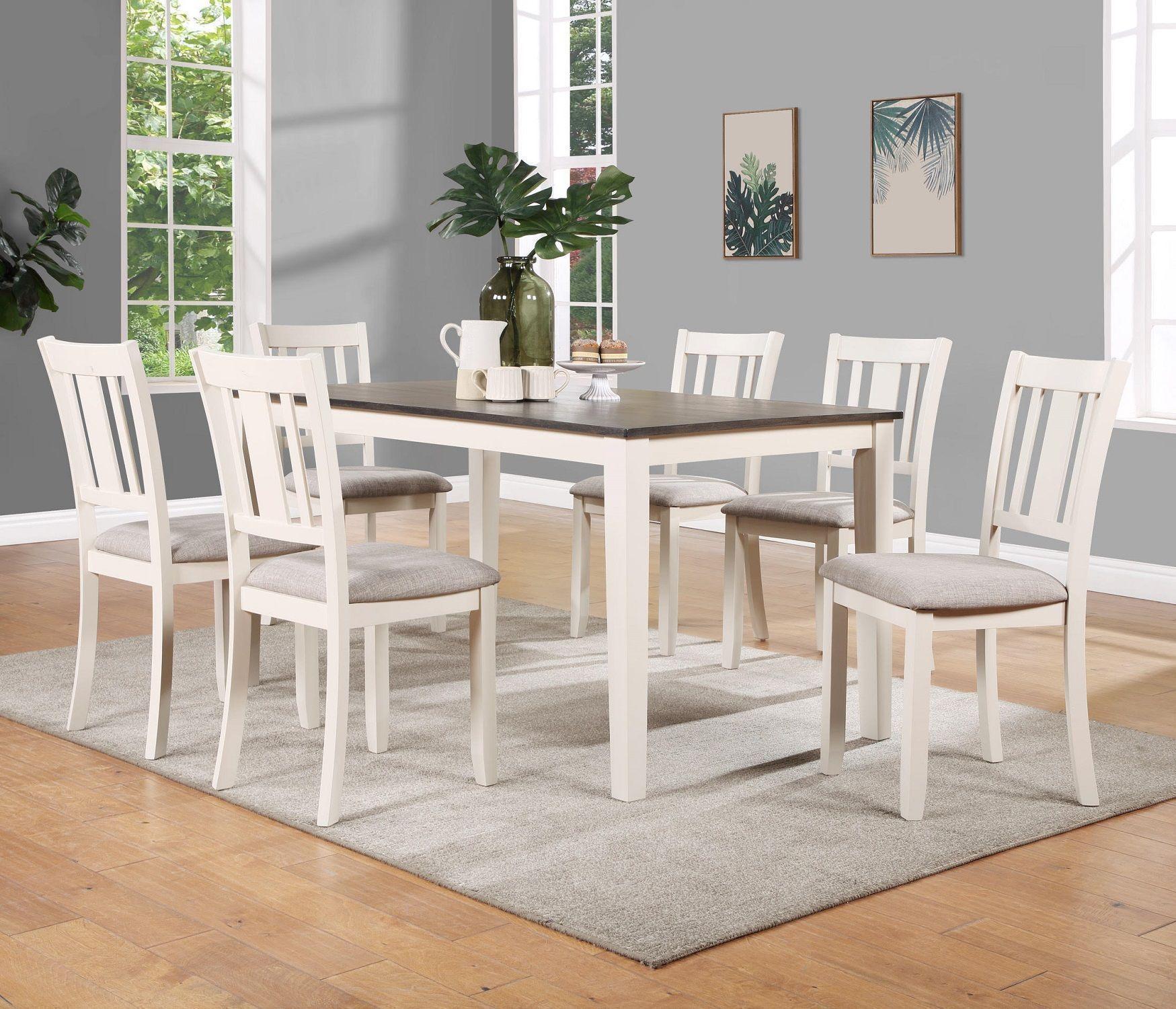 Mesa Comedor + 6 Sillas Madera Blanco Nieve Daniels D2263-0