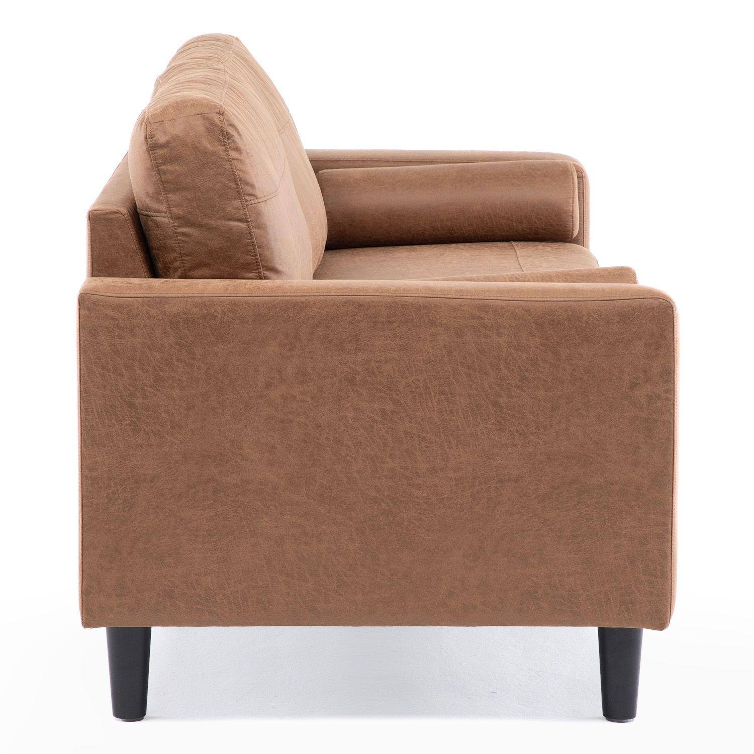 Sofá 3 Cuerpos Lousiana Vintage Cuero viejo Café JG8001S-5