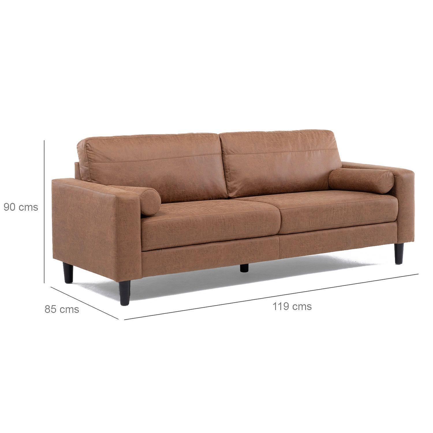 Sofá 3 Cuerpos Lousiana Vintage Cuero viejo Café-2