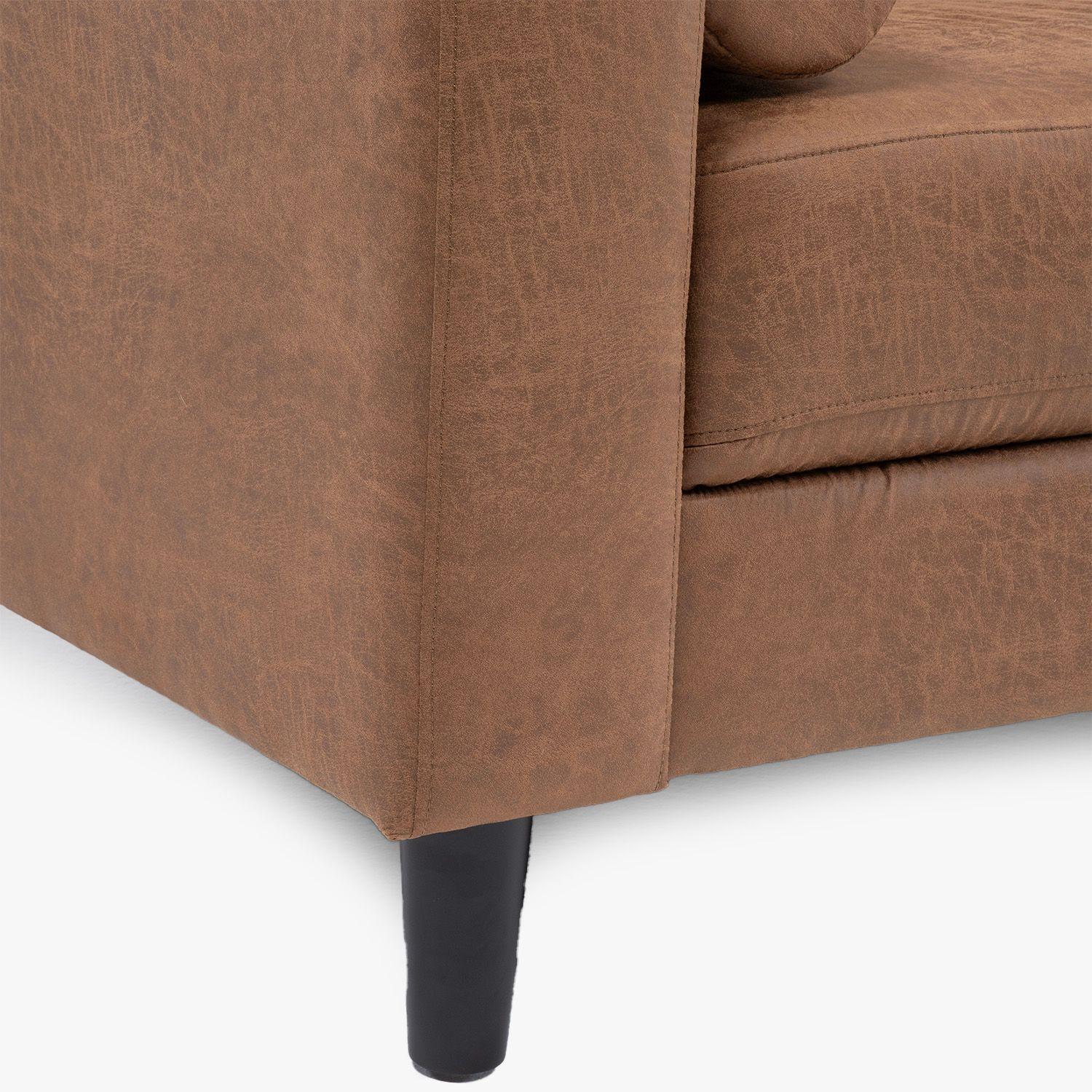 Sofá 3 Cuerpos Lousiana Vintage Cuero viejo Café-6