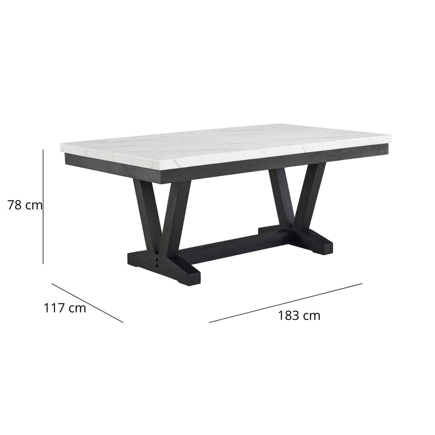 Juego de Comedor 6 Sillas Moderno Rodeus Mármol Sintético y Madera-2