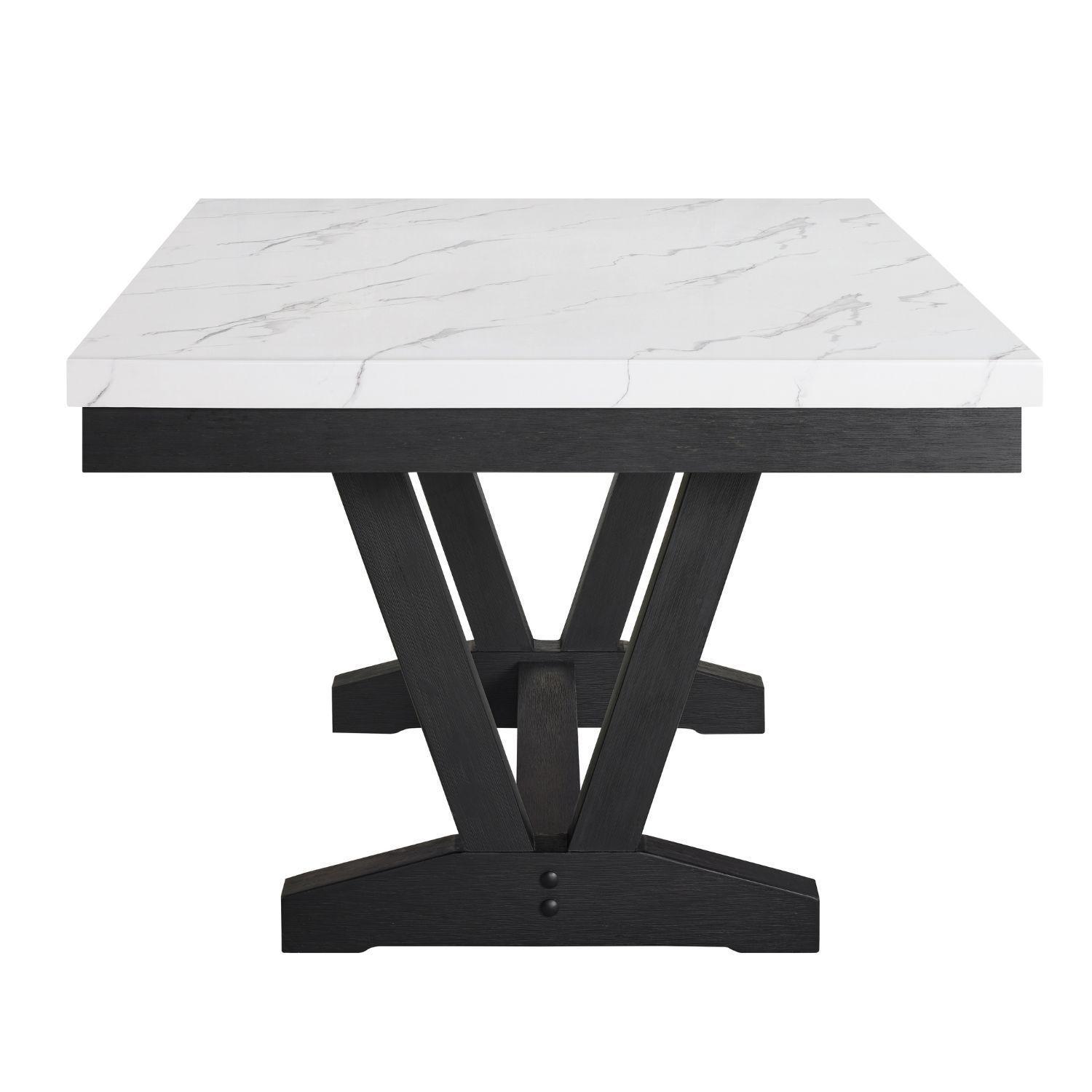 Juego de Comedor 6 Sillas Moderno Rodeus Mármol Sintético y Madera-3