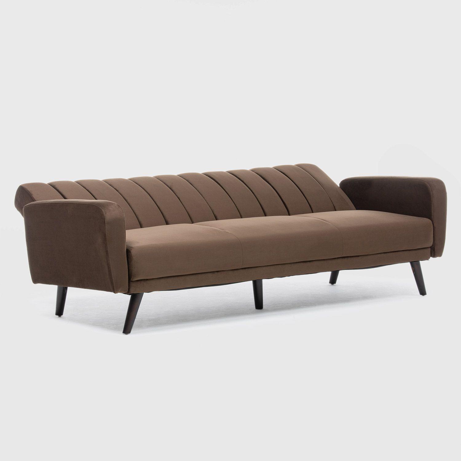 Sofá Futón 3 Cuerpos Clásico Cambridge Café EG2021BR-2