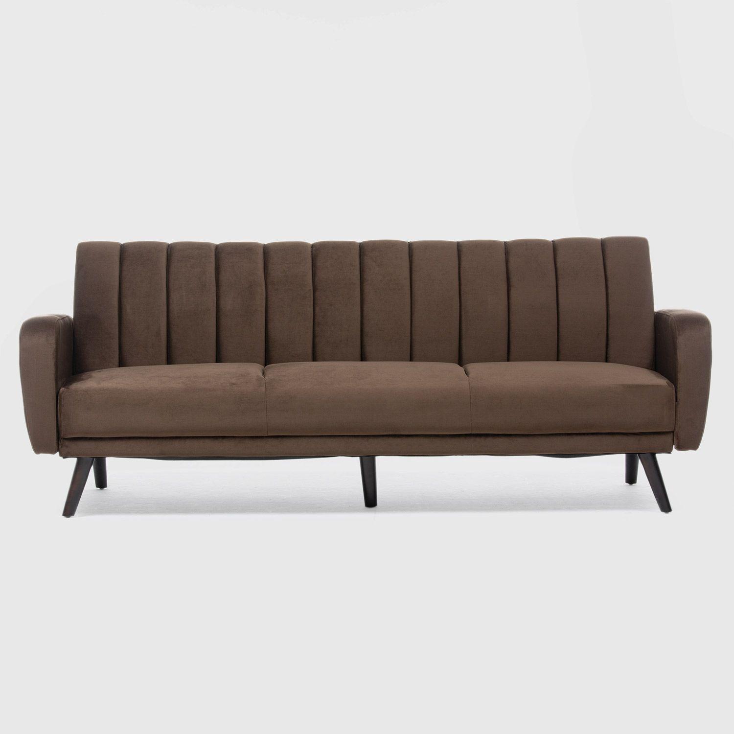 Sofá Futón 3 Cuerpos Clásico Cambridge Café EG2021BR-1