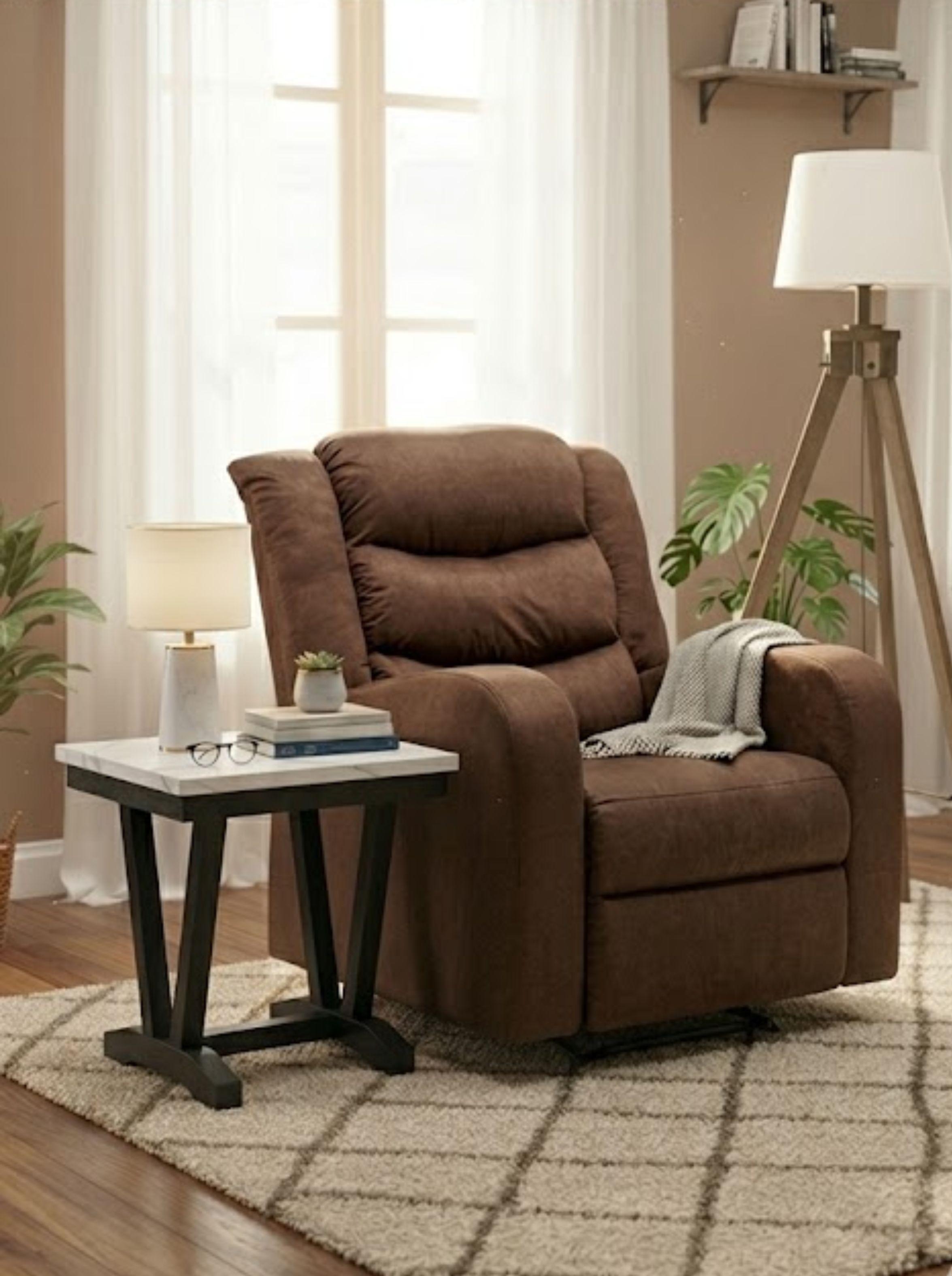 Berger Reclinable Living Masajeador + Mesa Lateral Blanca-0