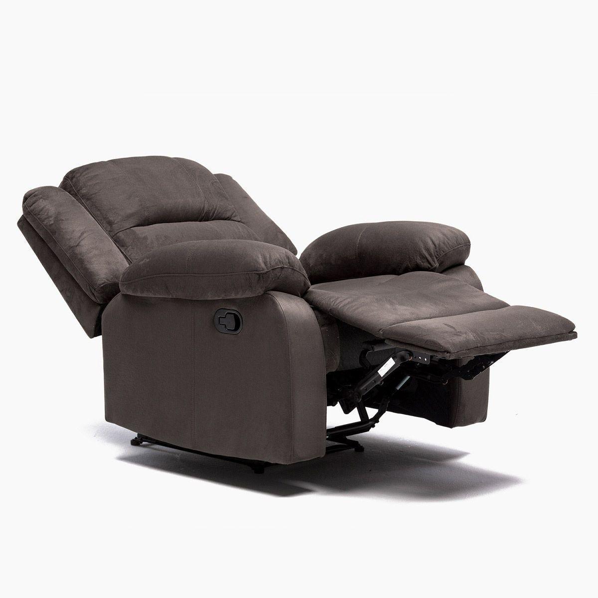 Berger Reclinable Living Martell Gris + Mesa Lateral Blanca-4