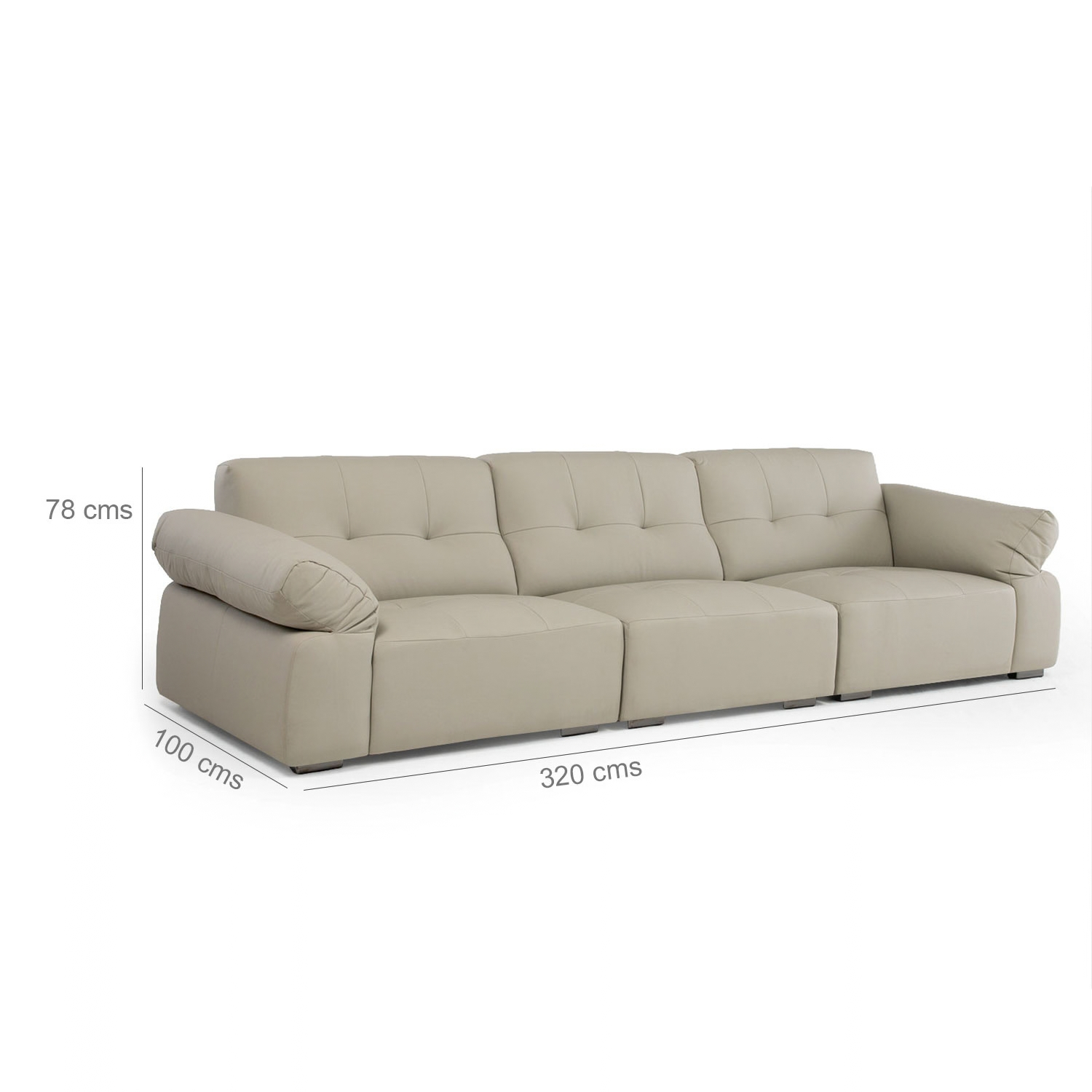 Sofá para Living 3 Módulos Génova Crema 5 Personas-9