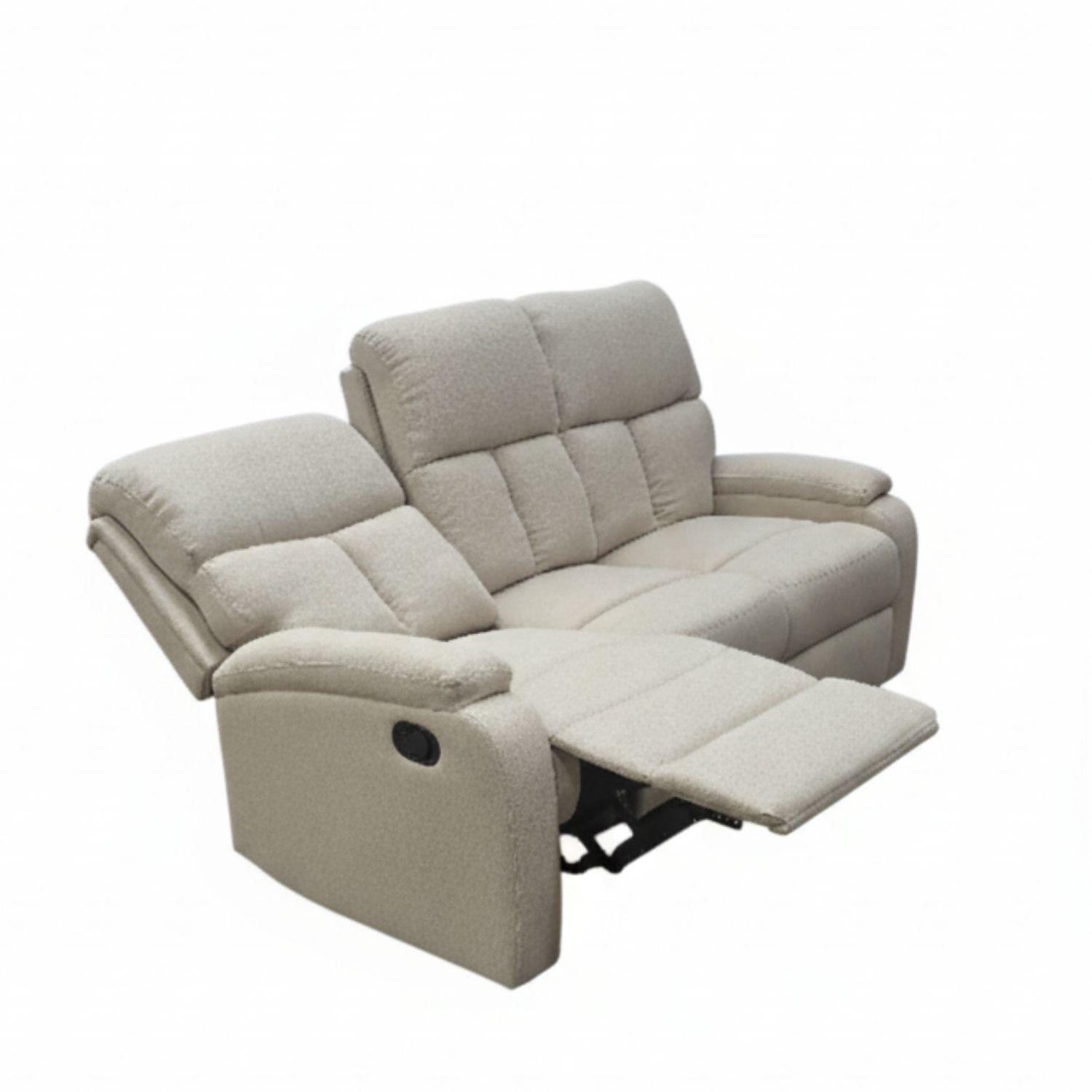 Sofá 3 Cuerpos Reclinable Beige Moderno Matheus PK8071SBE-2
