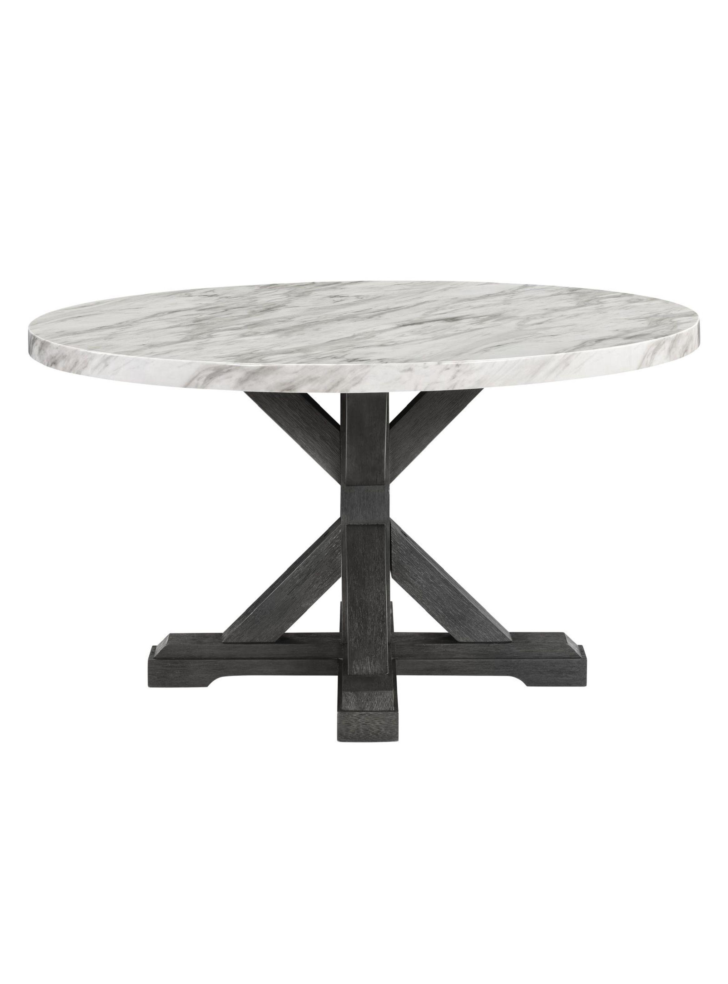 Juego de Comedor Redondo 4 Sillas Moderno Rodeus Mármol DC4093R-2