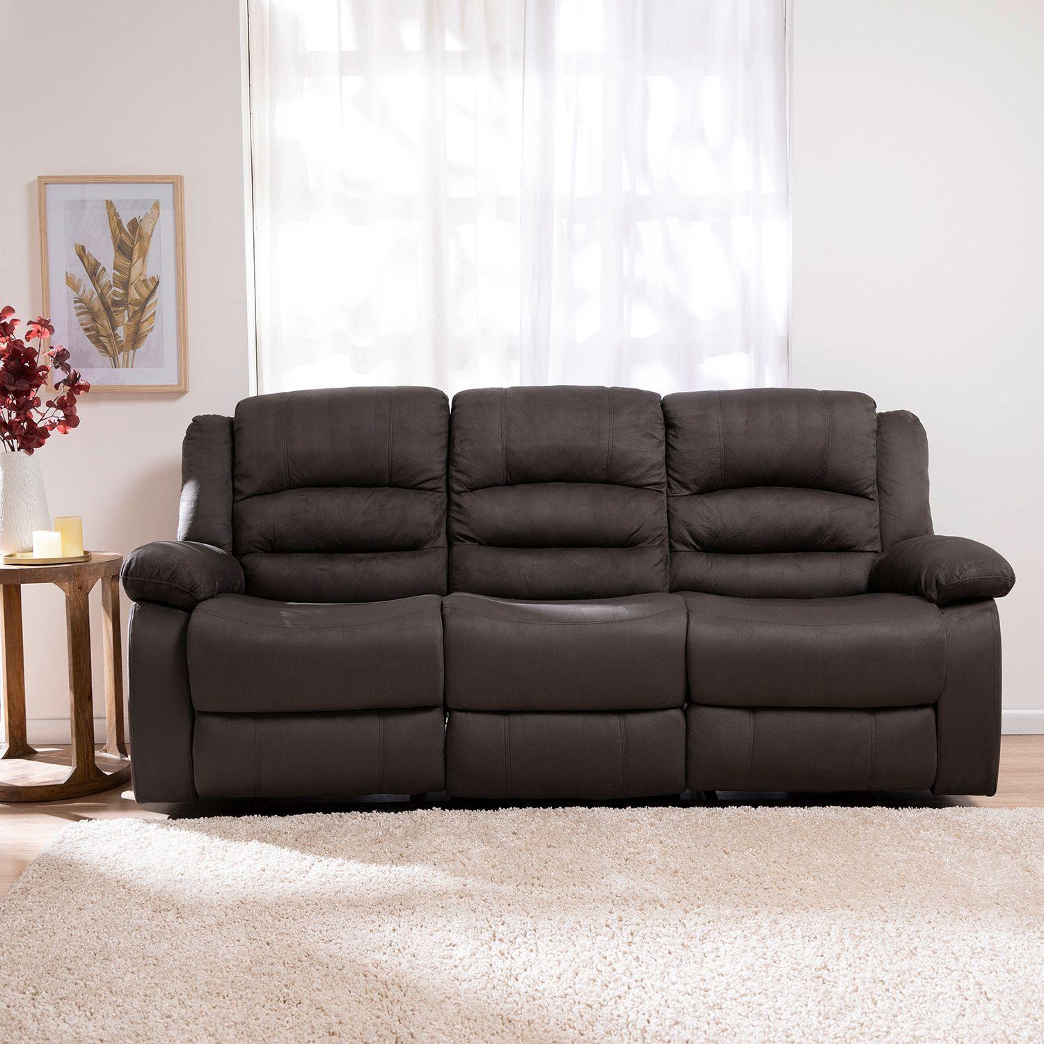  Living Sofá 3 Cuerpos Reclinable Martell Gris + 2 Bergers FG98060GR-2