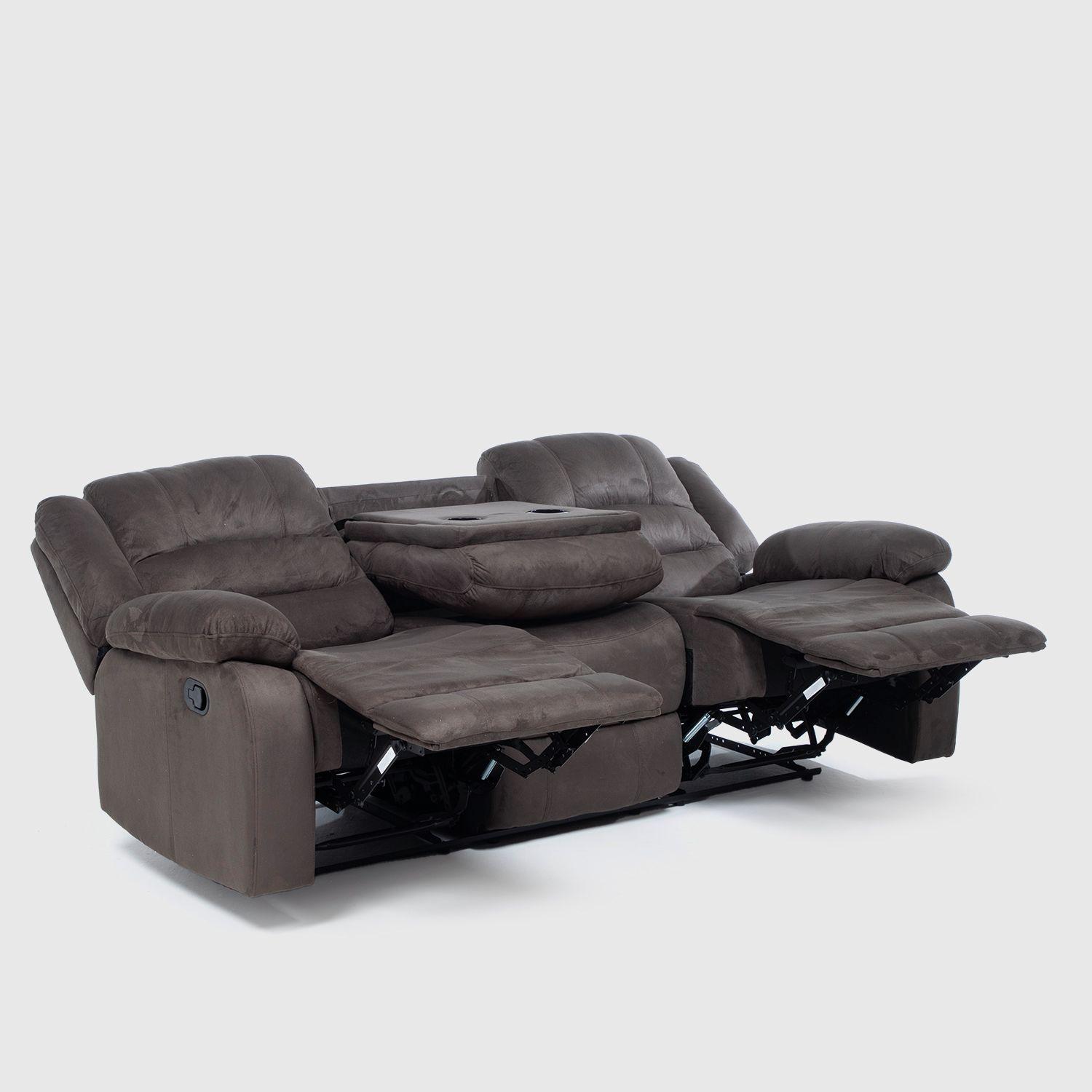  Living Sofá 3 Cuerpos Reclinable Martell Gris + 2 Bergers FG98060GR-4