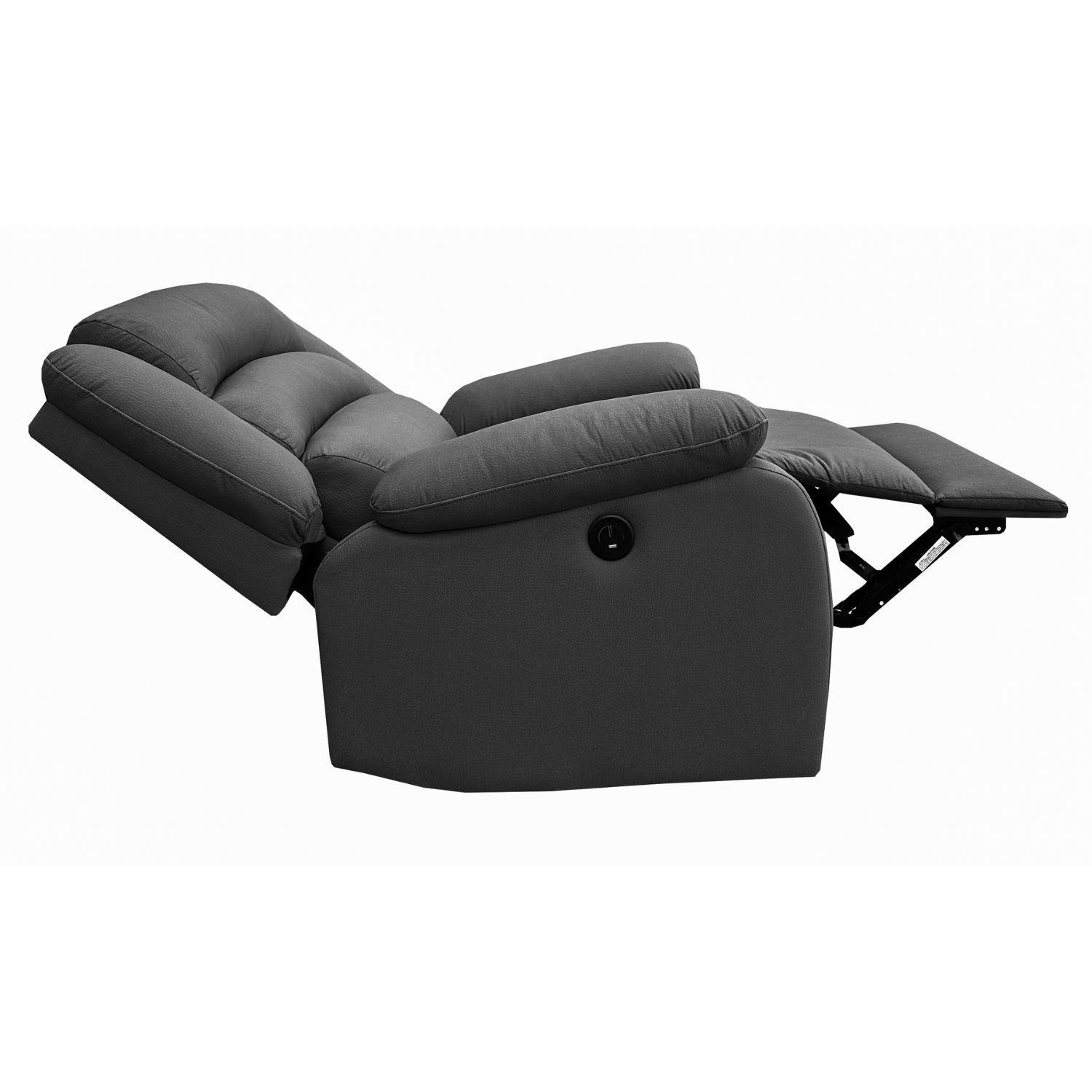 Berger Reclinable Eléctrico Moderno Gris New Praga 8041RFFPW-2
