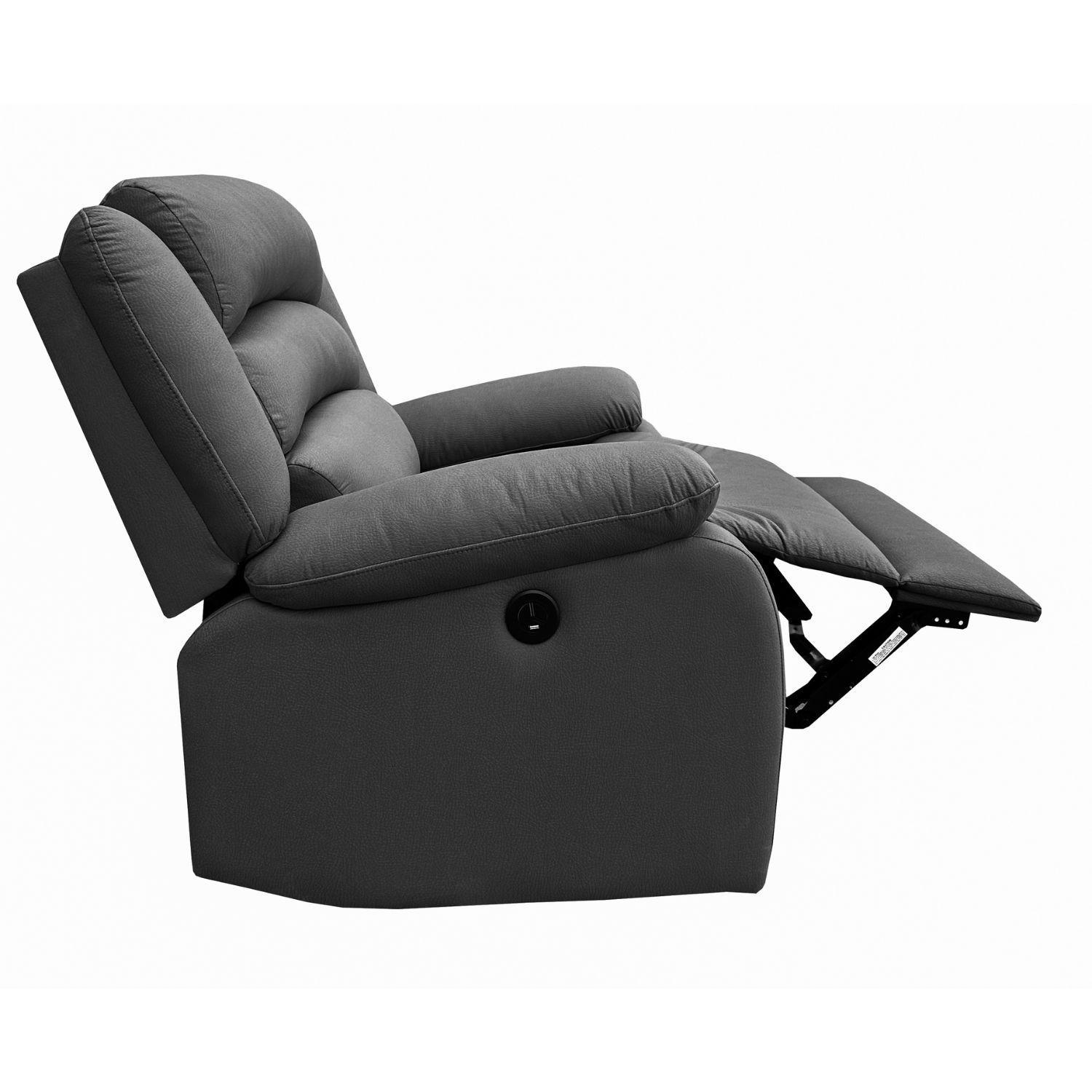 Berger Reclinable Eléctrico Moderno Gris New Praga 8041RFFPW-4