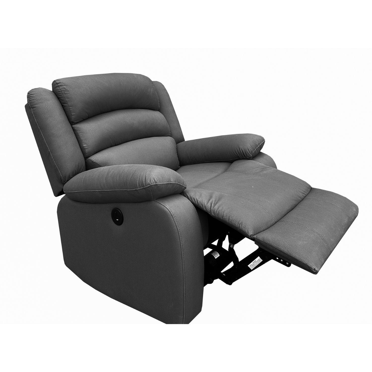 Berger Reclinable Eléctrico Moderno Gris New Praga 8041RFFPW-5