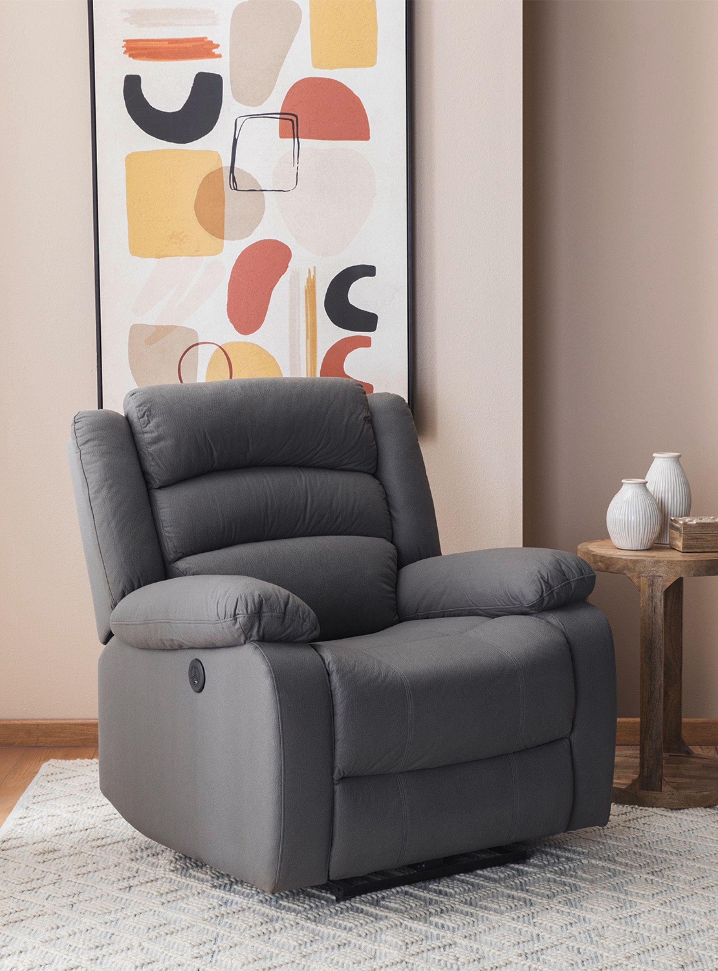 Berger Reclinable Eléctrico Moderno Gris New Praga 8041RFFPW-0