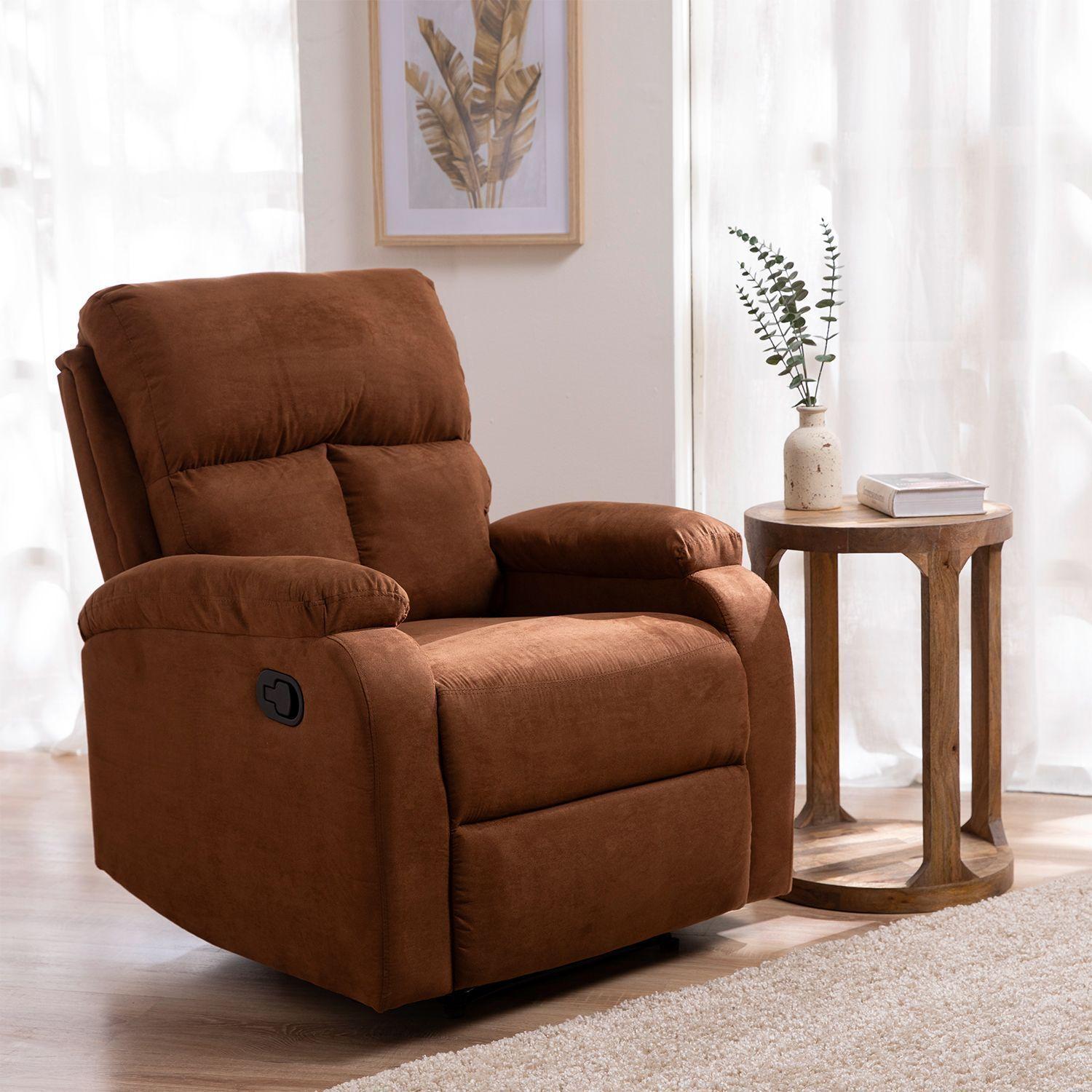 Living Reclinable Sofá 3 Cuerpos Café+ 2 Bergers Matheus VS8070BR-3