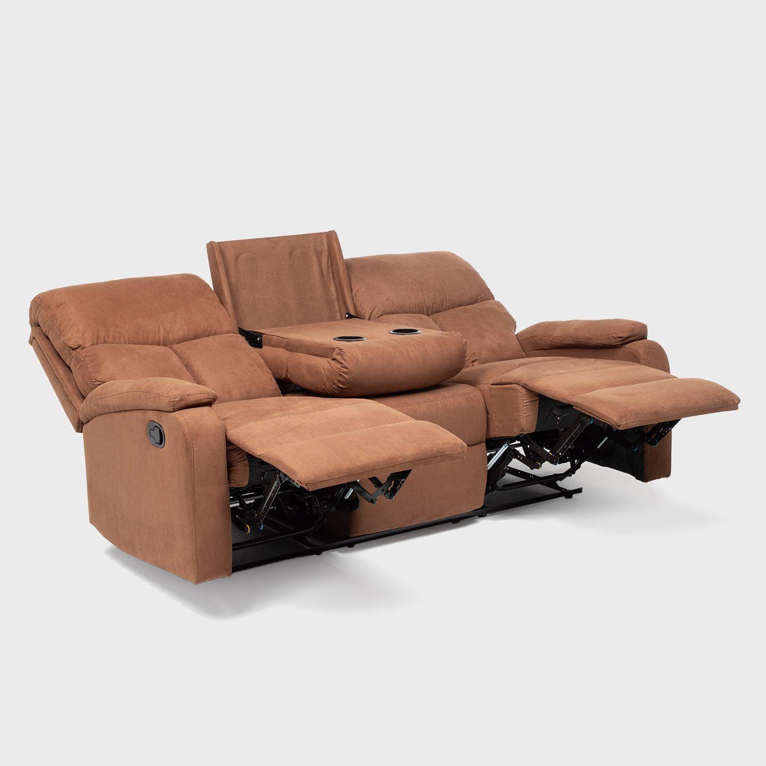 Living Reclinable Sofá 3 Cuerpos Café+ 2 Bergers Matheus VS8070BR-7