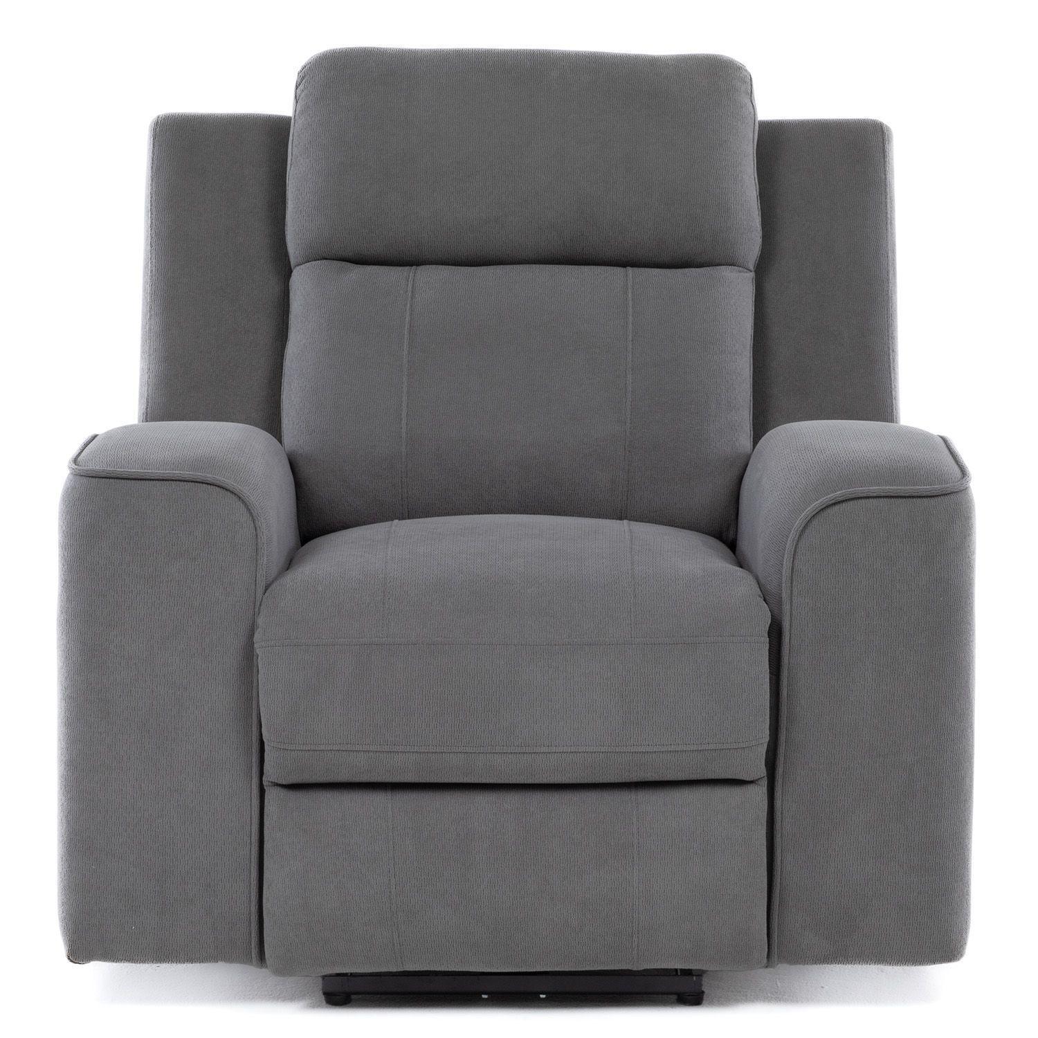Living Reclinable Sofá 3 Cuerpos + 2 Bergers Eléctricos Montana Gris KM807RS-5