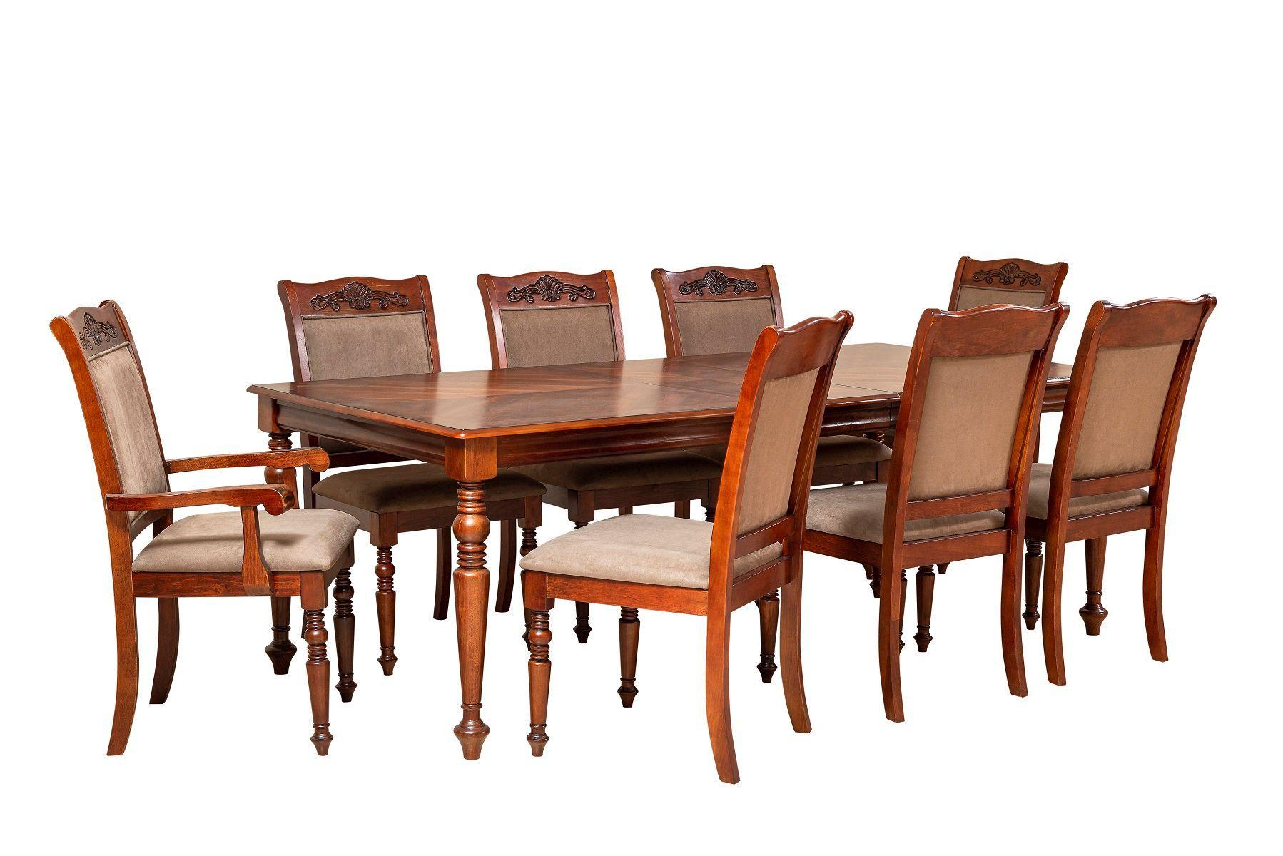 Mesa Comedor Tradicional + 6 Sillas y 2 Sitiales Texas D6800-0