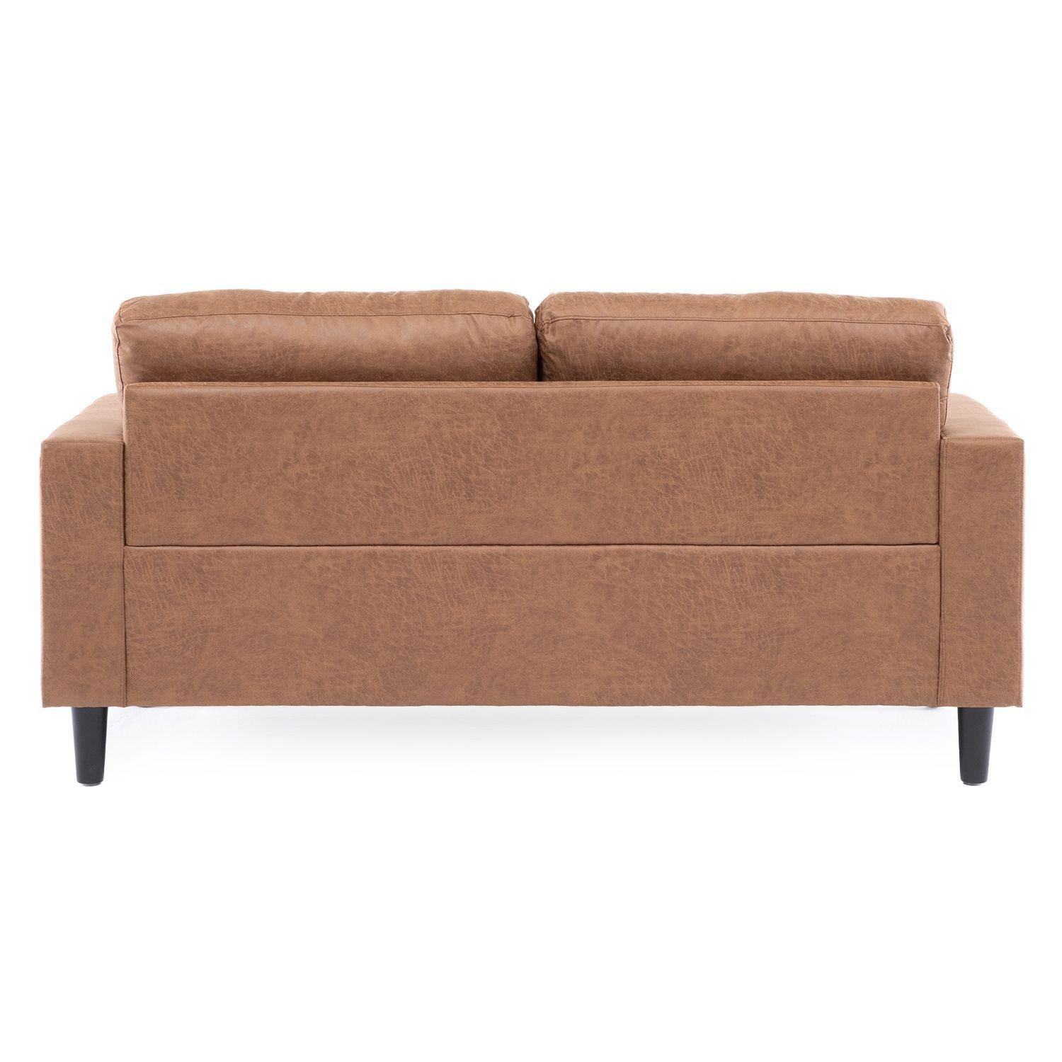 Sofá 2 Cuerpos Lousiana Vintage Cuero viejo Café JG8002L-2