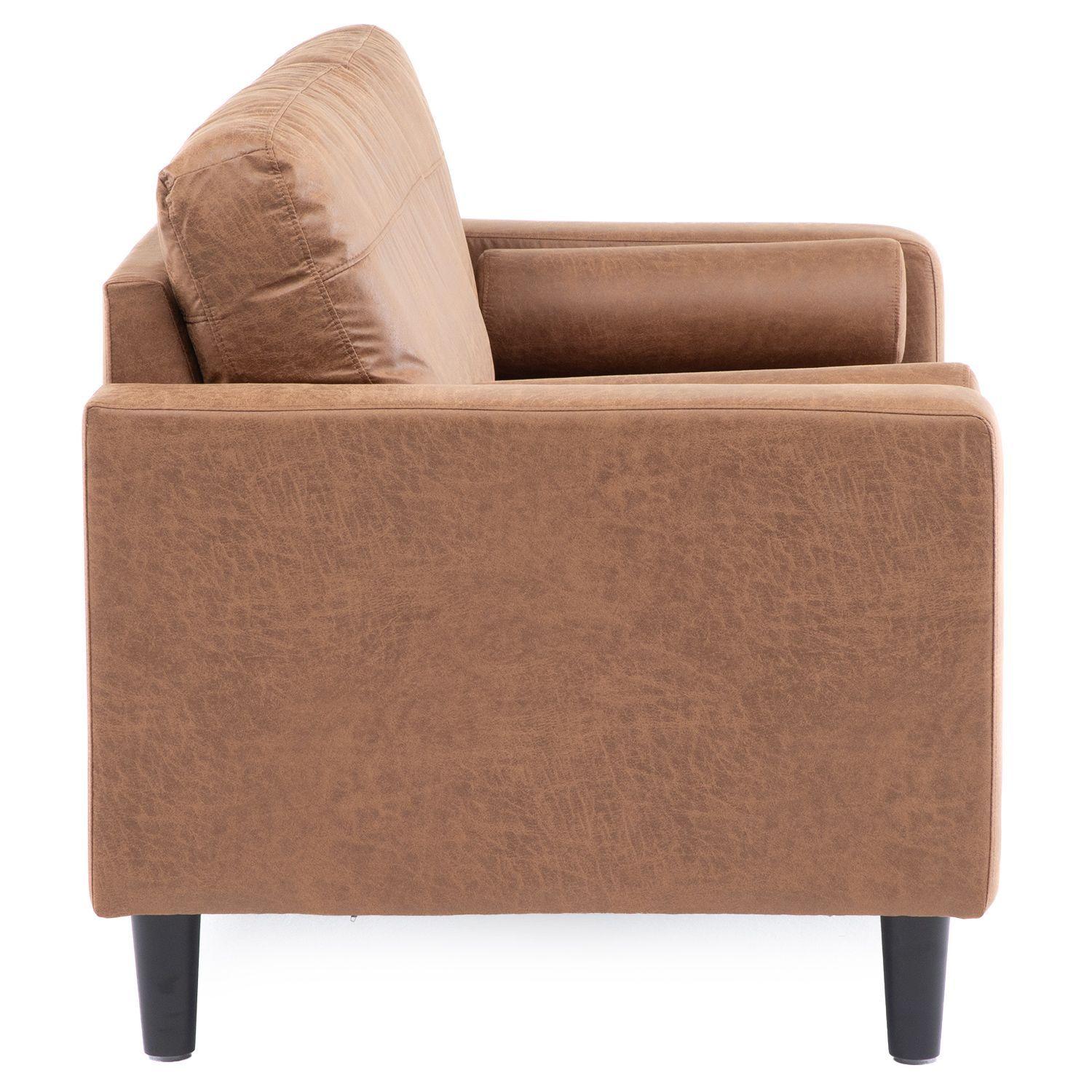 Sofá 2 Cuerpos Lousiana Vintage Cuero viejo Café JG8002L-3