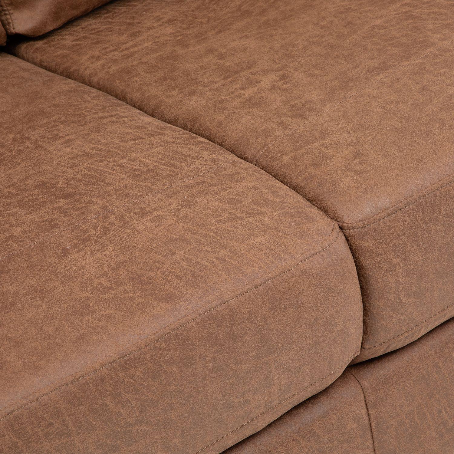 Sofá 2 Cuerpos Lousiana Vintage Cuero viejo Café JG8002L-4