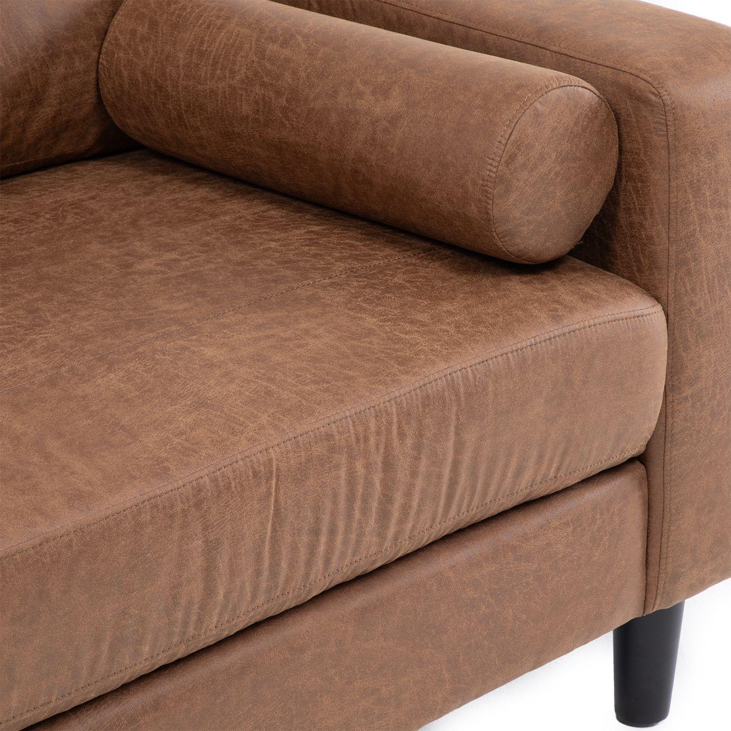 Sofá 2 Cuerpos Lousiana Vintage Cuero viejo Café JG8002L-6