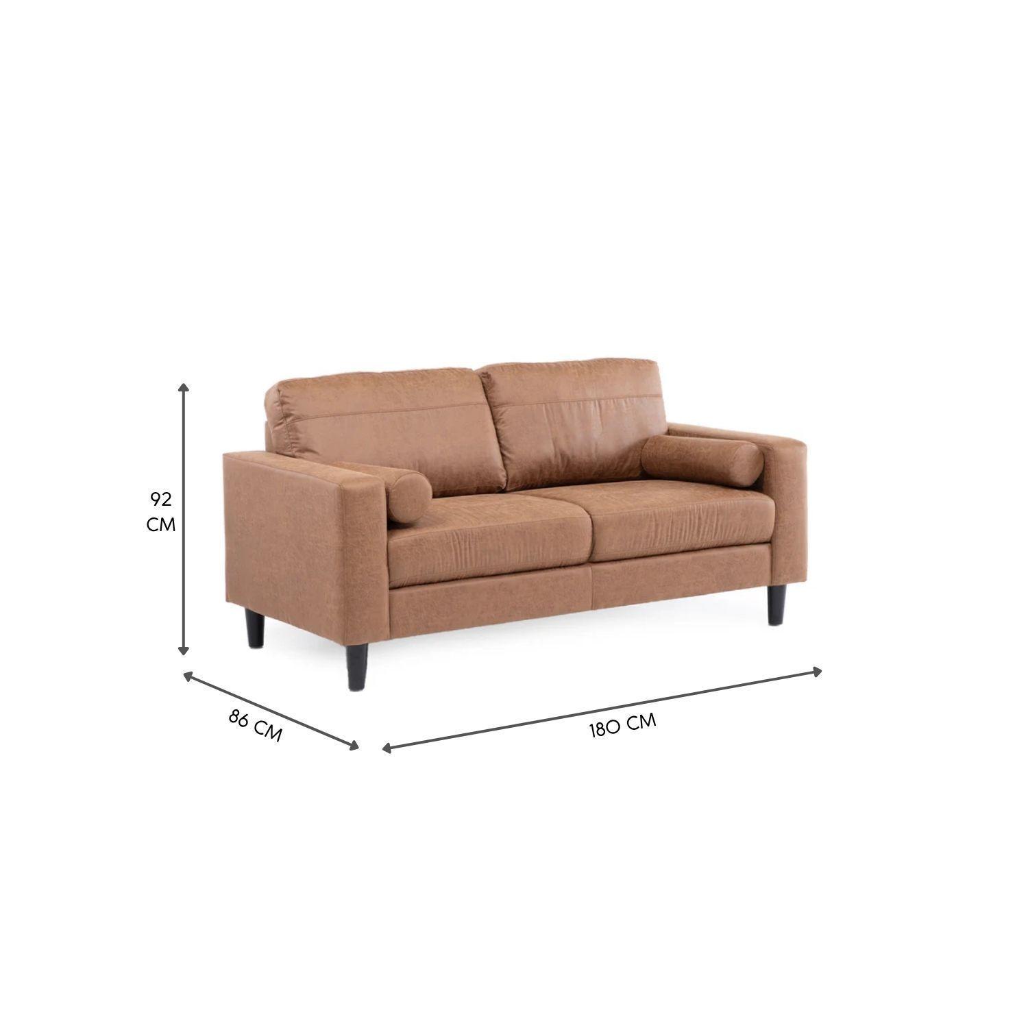 Sofá 2 Cuerpos Lousiana Vintage Cuero viejo Café JG8002L-5