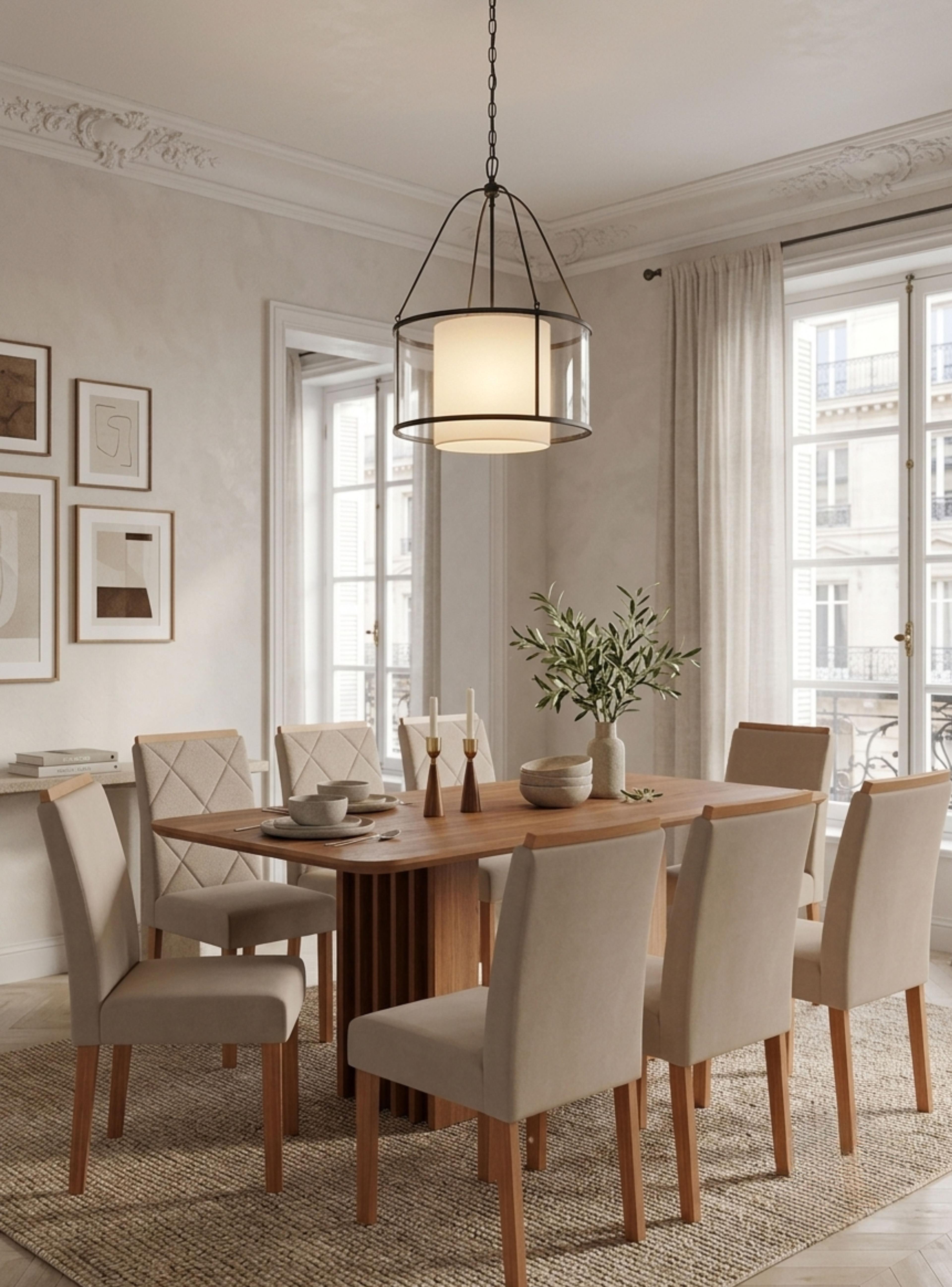 Juego De Comedor Elegante Madera Rectangular 8 Sillas Ariela-0