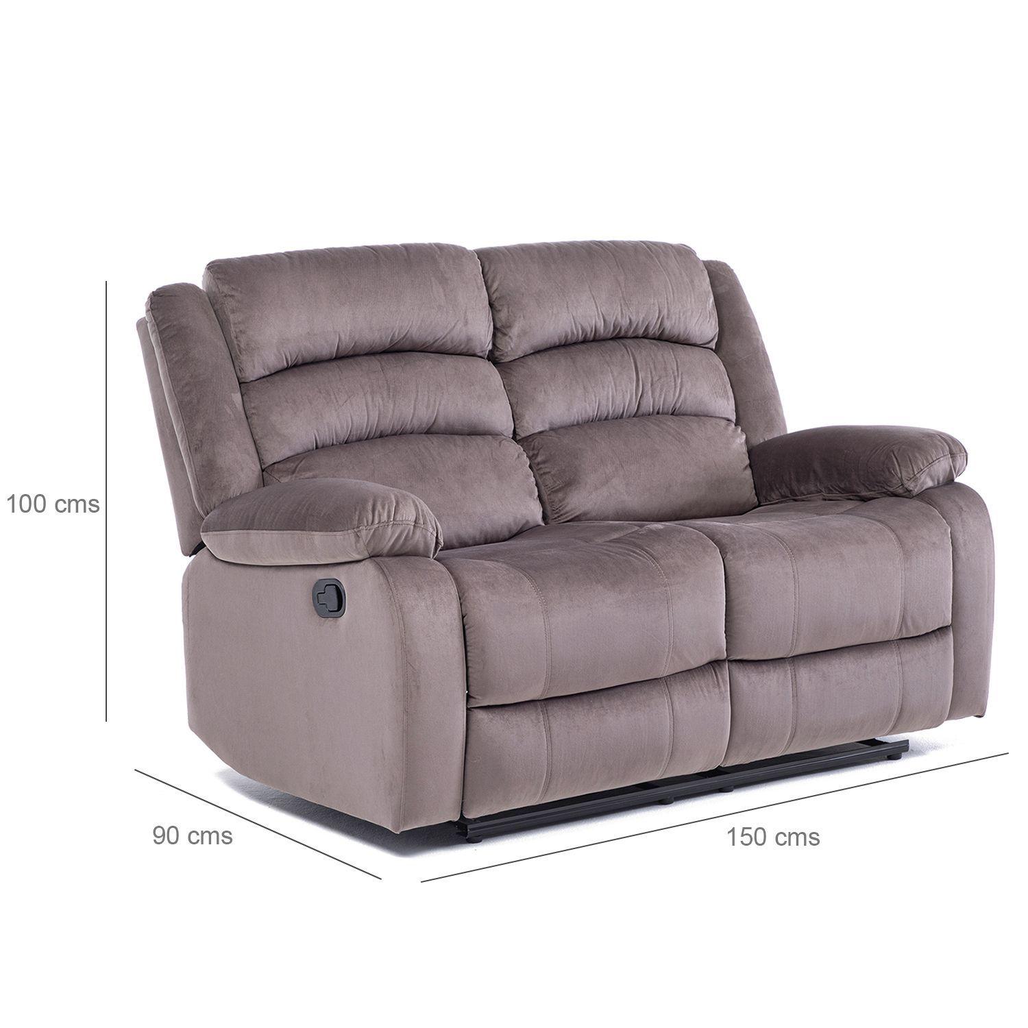 Sofá 2 Cuerpos Reclinable Moderno Café New Martell-2