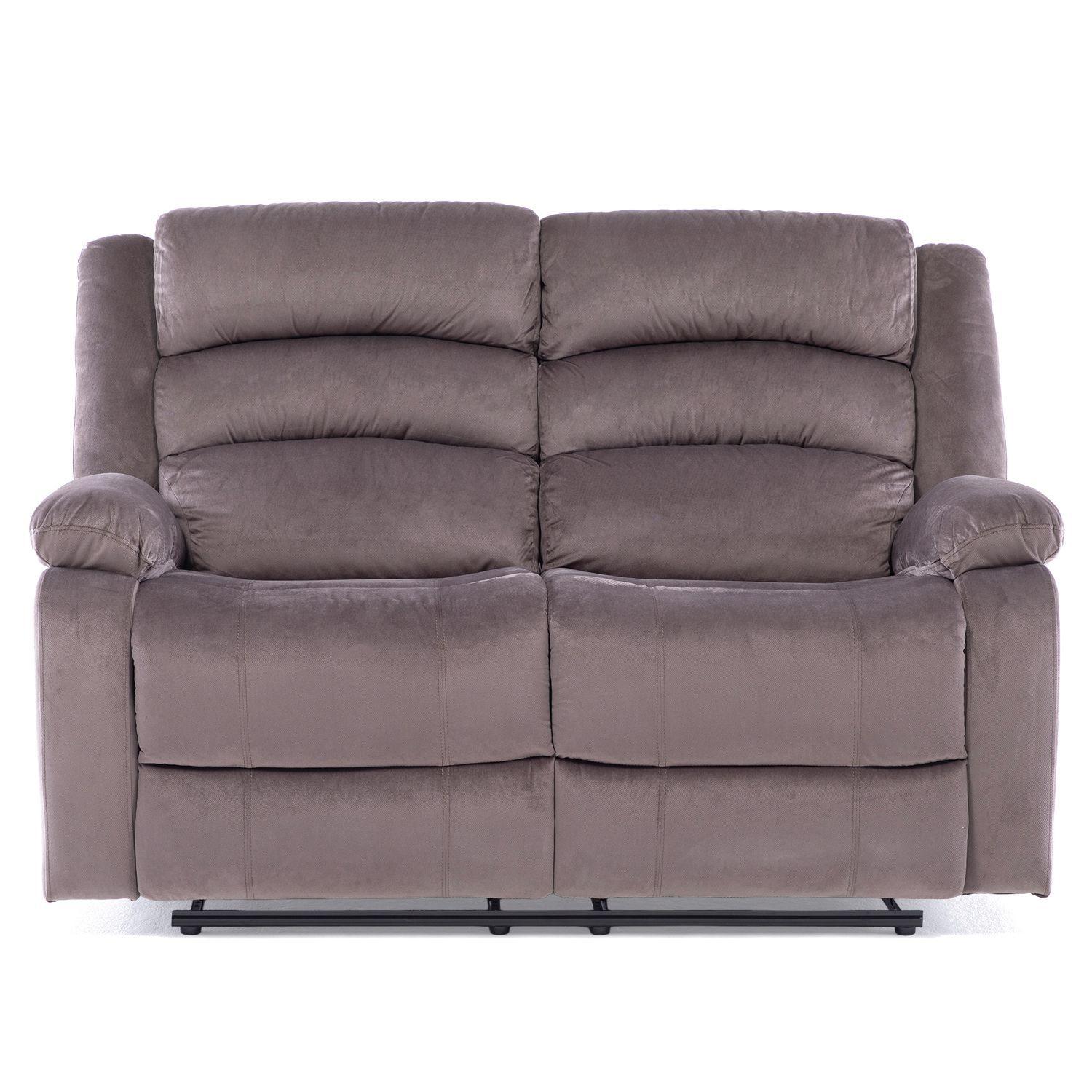 Sofá 2 Cuerpos Reclinable Moderno Café New Martell-6