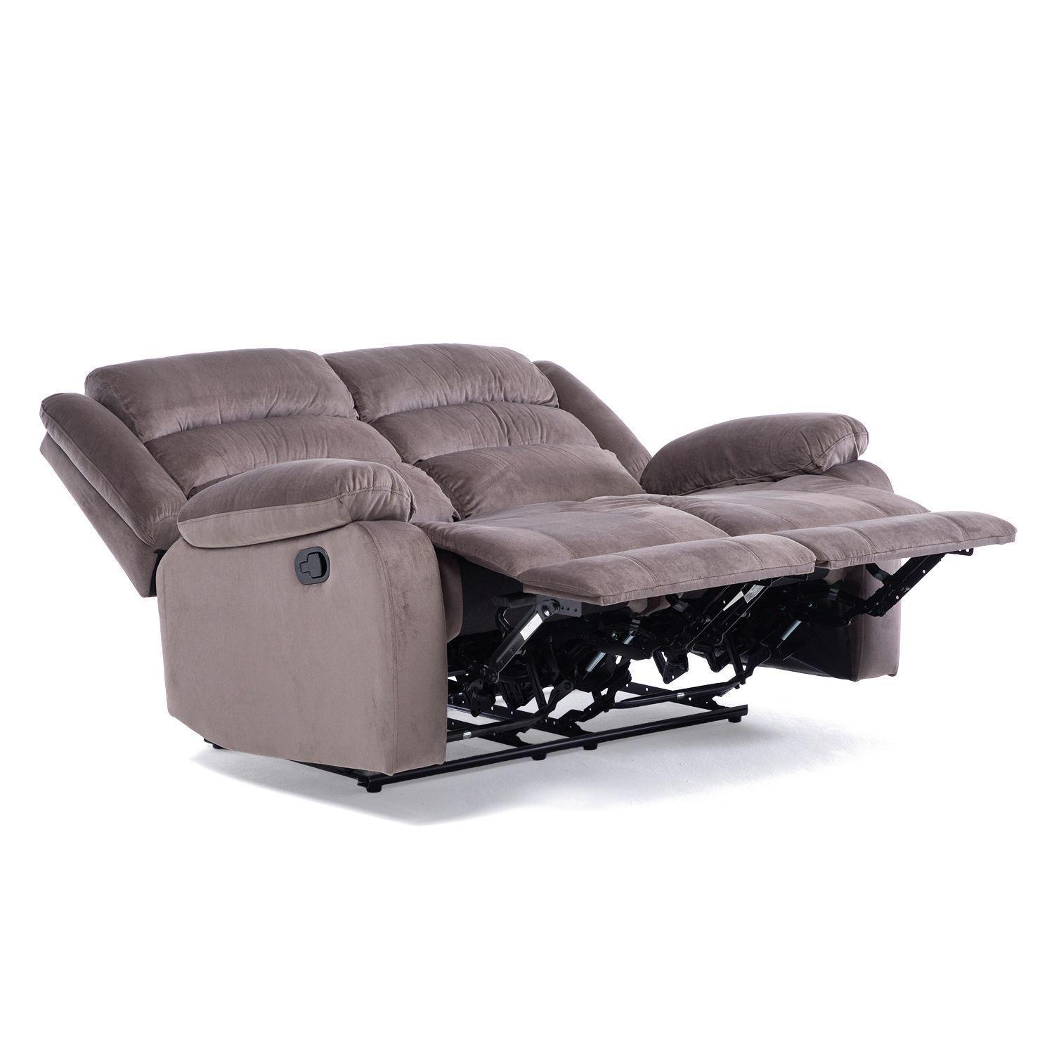 Sofá 2 Cuerpos Reclinable Moderno Café New Martell-2