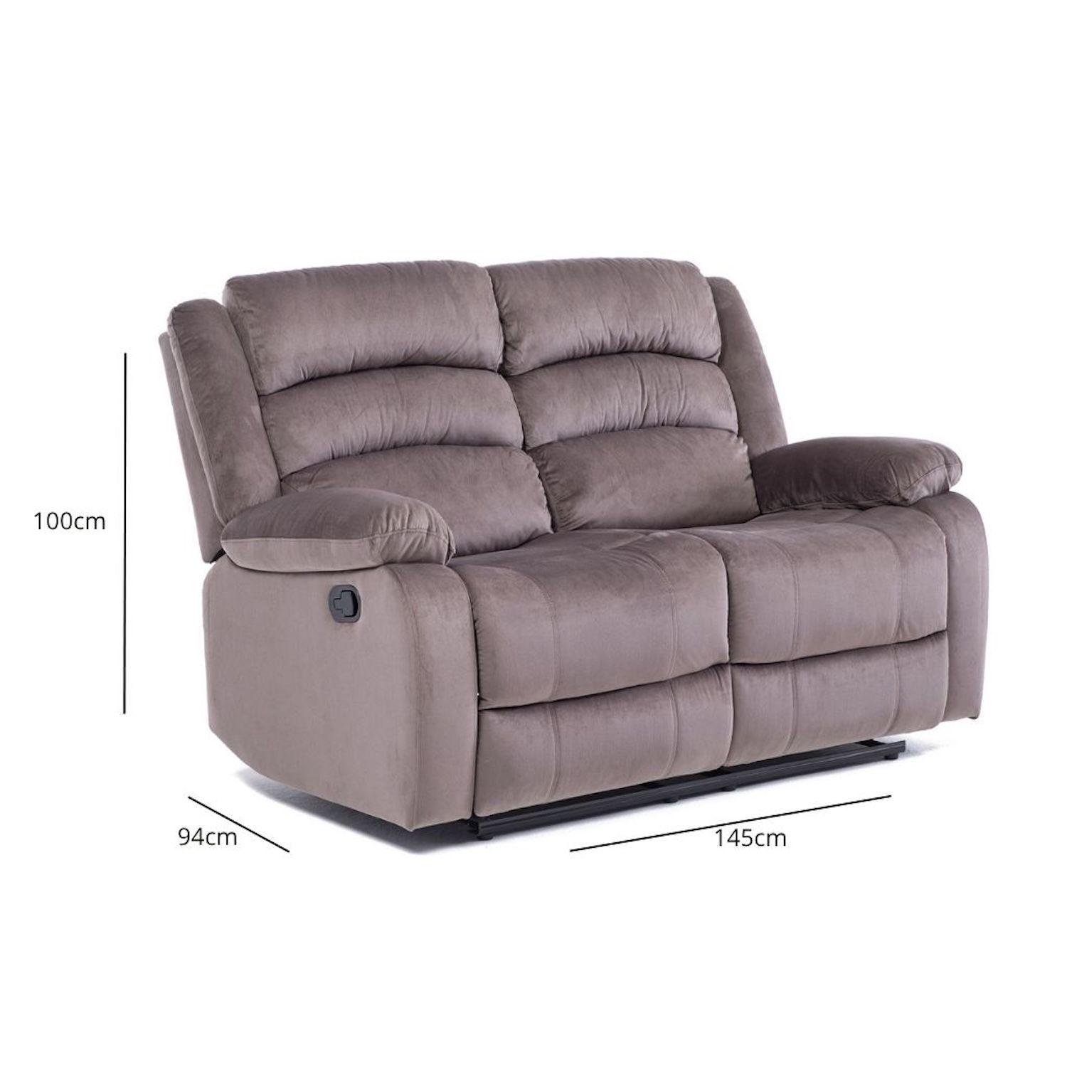 Sofá 2 Cuerpos Reclinable Moderno Café New Martell-7