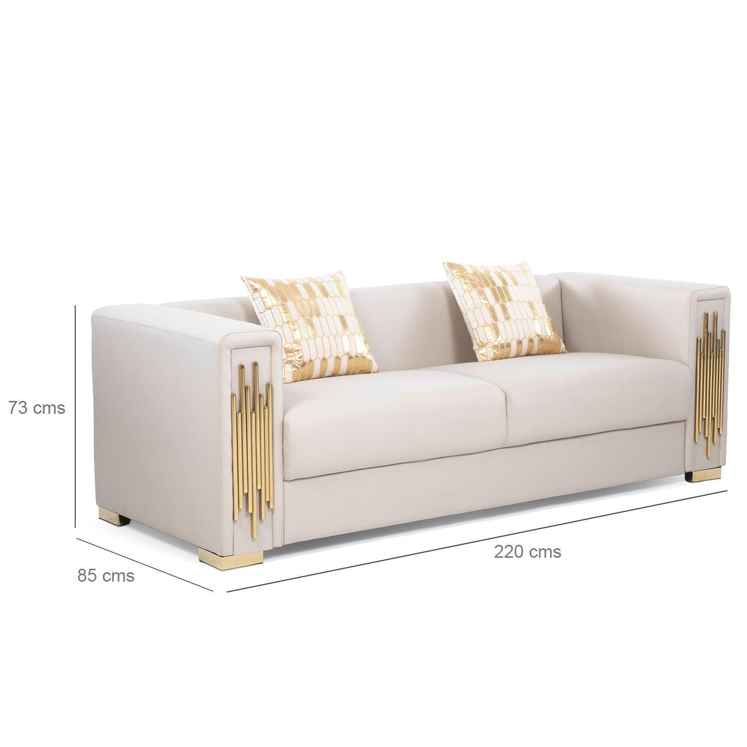 Sofá Elegante 3 Cuerpo Moderno Beige Spencer-2