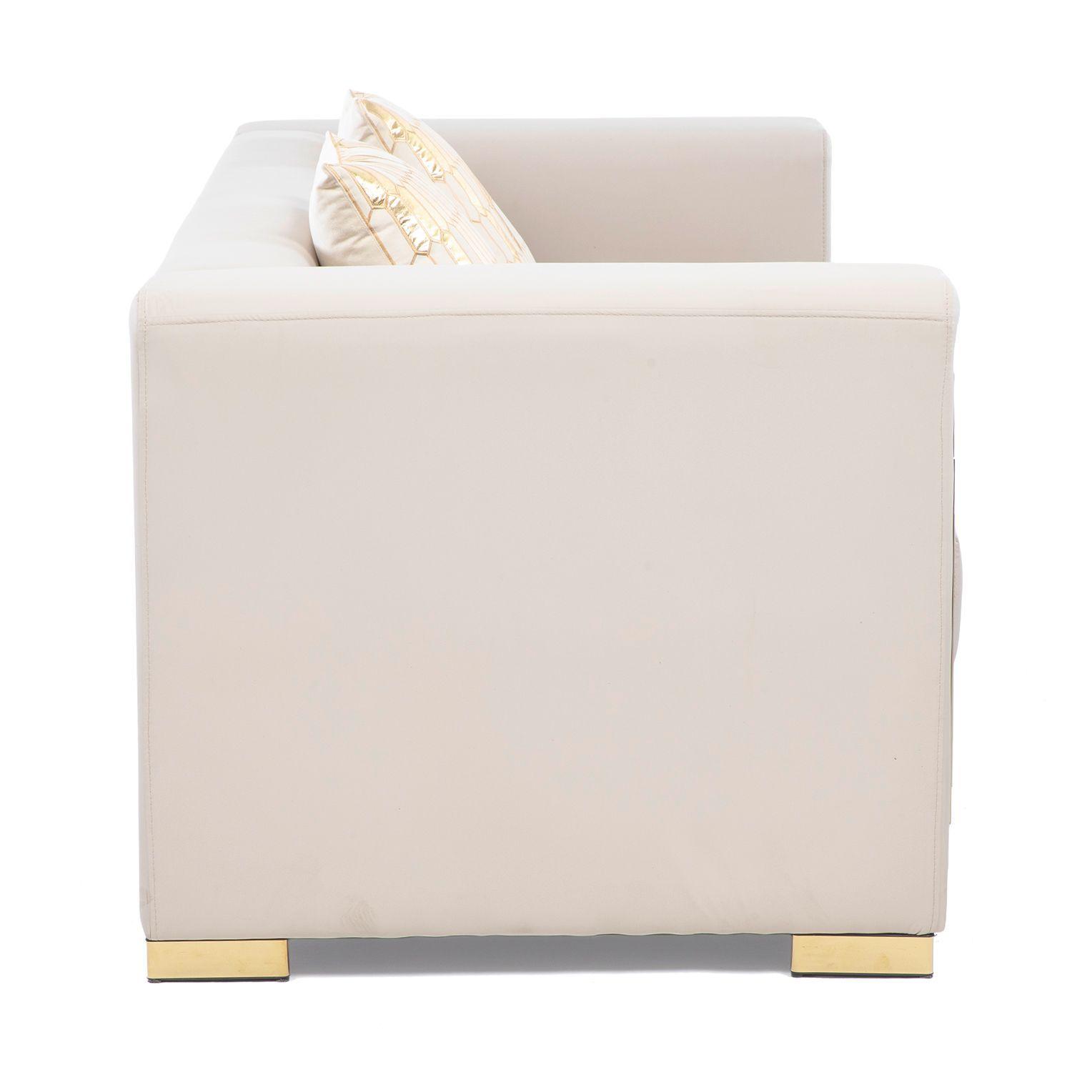 Sofá Elegante 3 Cuerpo Moderno Beige Spencer-5