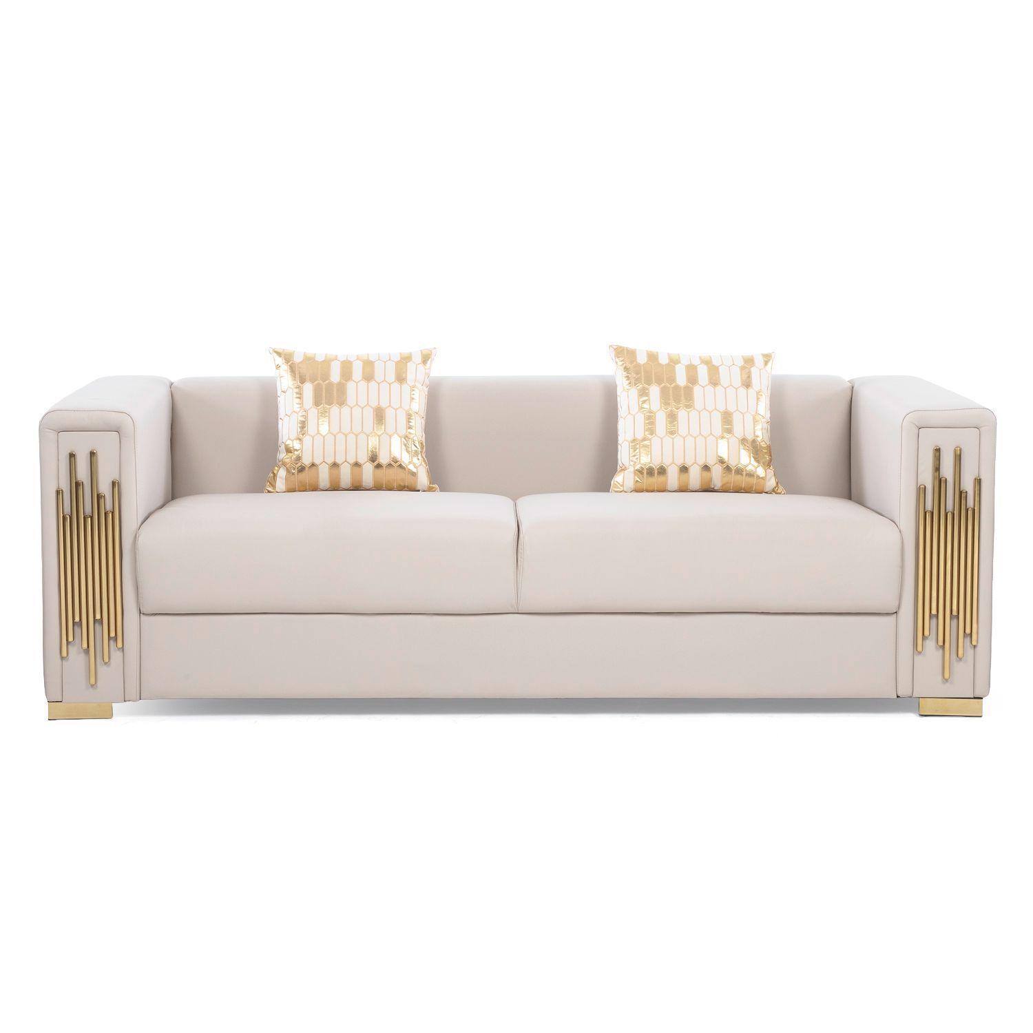 Sofá Elegante 3 Cuerpo Moderno Beige Spencer-3