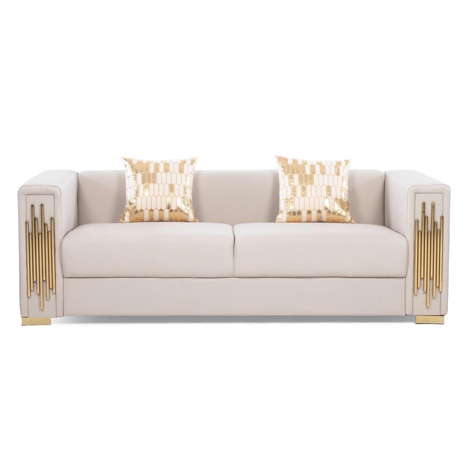 Sofá Elegante 3 Cuerpo Moderno Beige Spencer-2