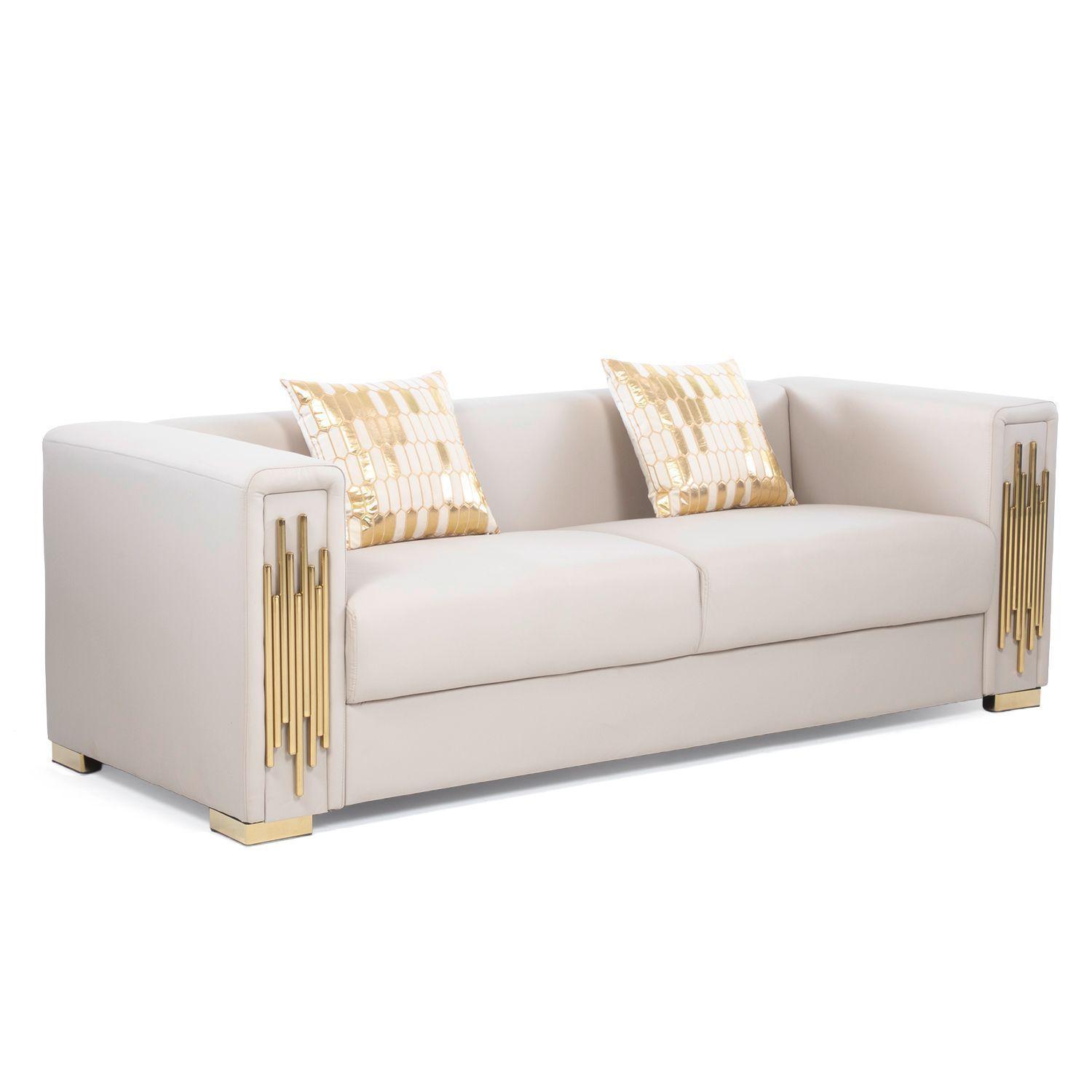 Sofá Elegante 3 Cuerpo Moderno Beige Spencer-3