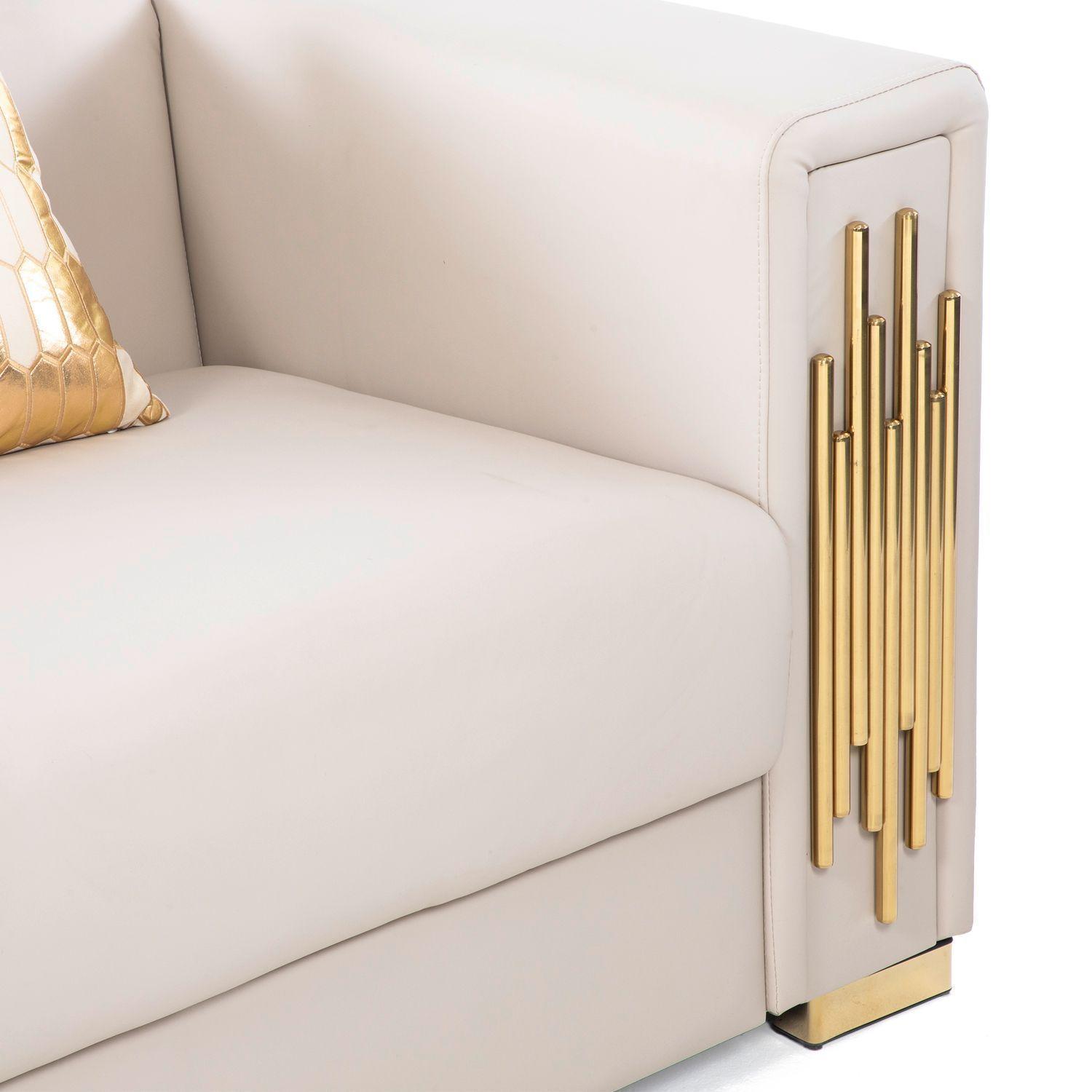 Sofá Elegante 3 Cuerpo Moderno Beige Spencer-5