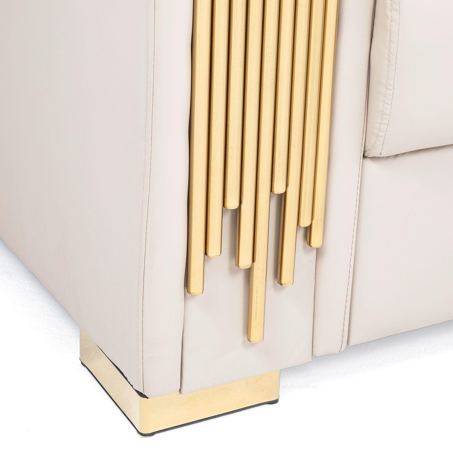Sofá Elegante 3 Cuerpo Moderno Beige Spencer-6