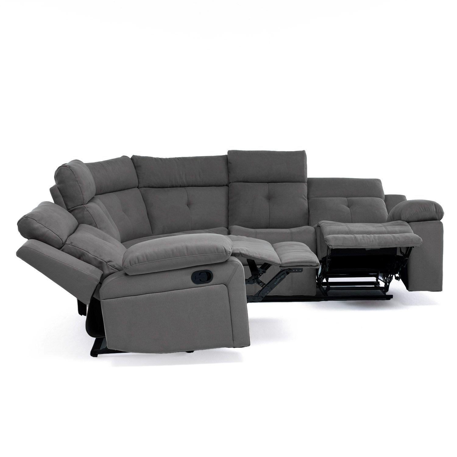  Sofá Seccional Reclinable Moderno Living Arizona Gris 8081GR-4